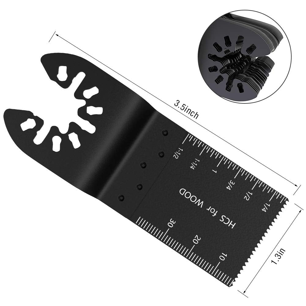 NewSoul1us 50PCS Wood Oscillating Tool Blades Universal Quick Release Saw Blades, Multi-Tool Blades, Fits Fein Multimaster, Porter Rockwell Cable, Black & Decker, Bosch Craftsman and More