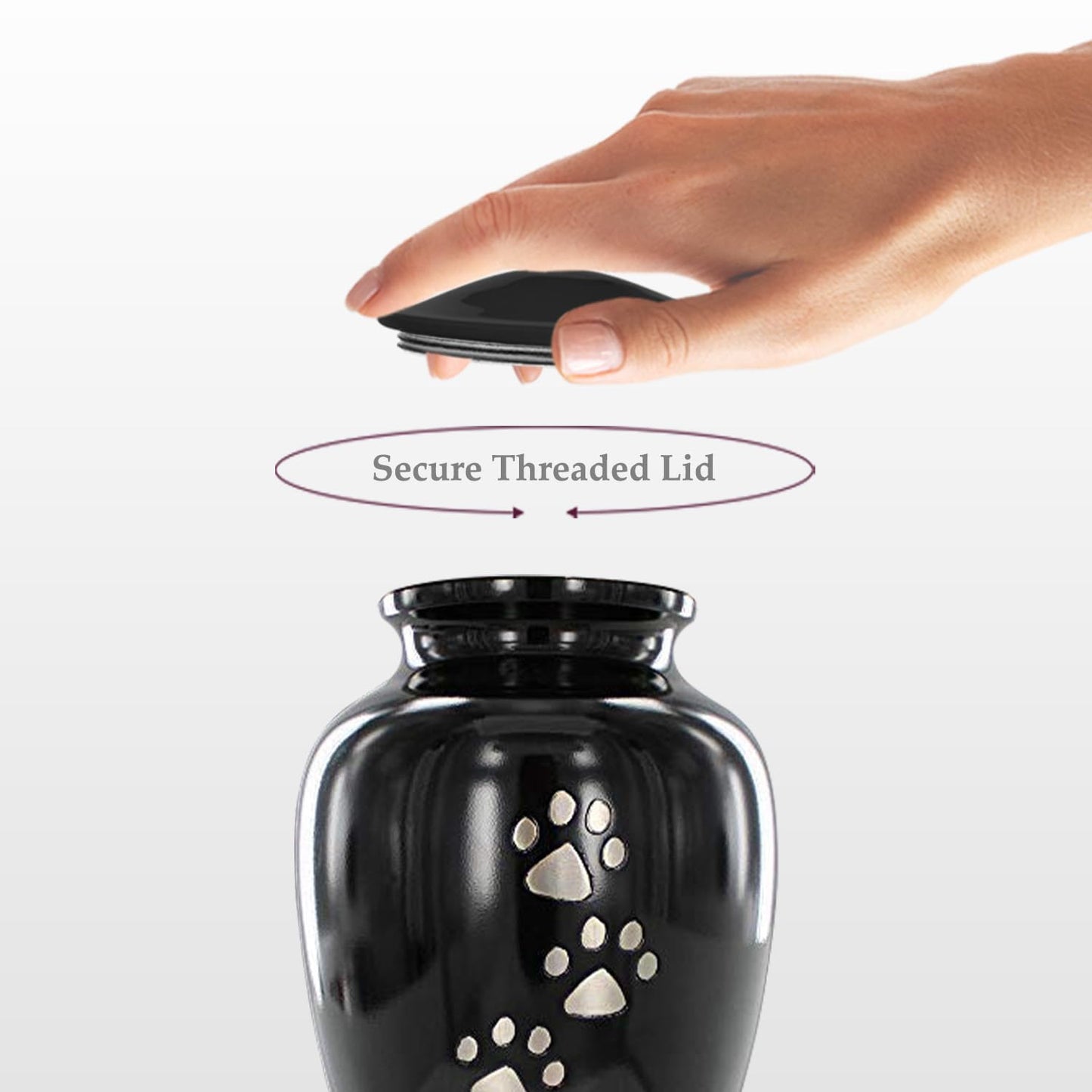 Trupoint Memorials Pet Urn for Dogs and Cats Ashes - A Loving Resting Place for Your Special Pet, Cat and Dog Urns for Ashes, Pet Cremation Urns - Black, Small Pets up to 8 Kg