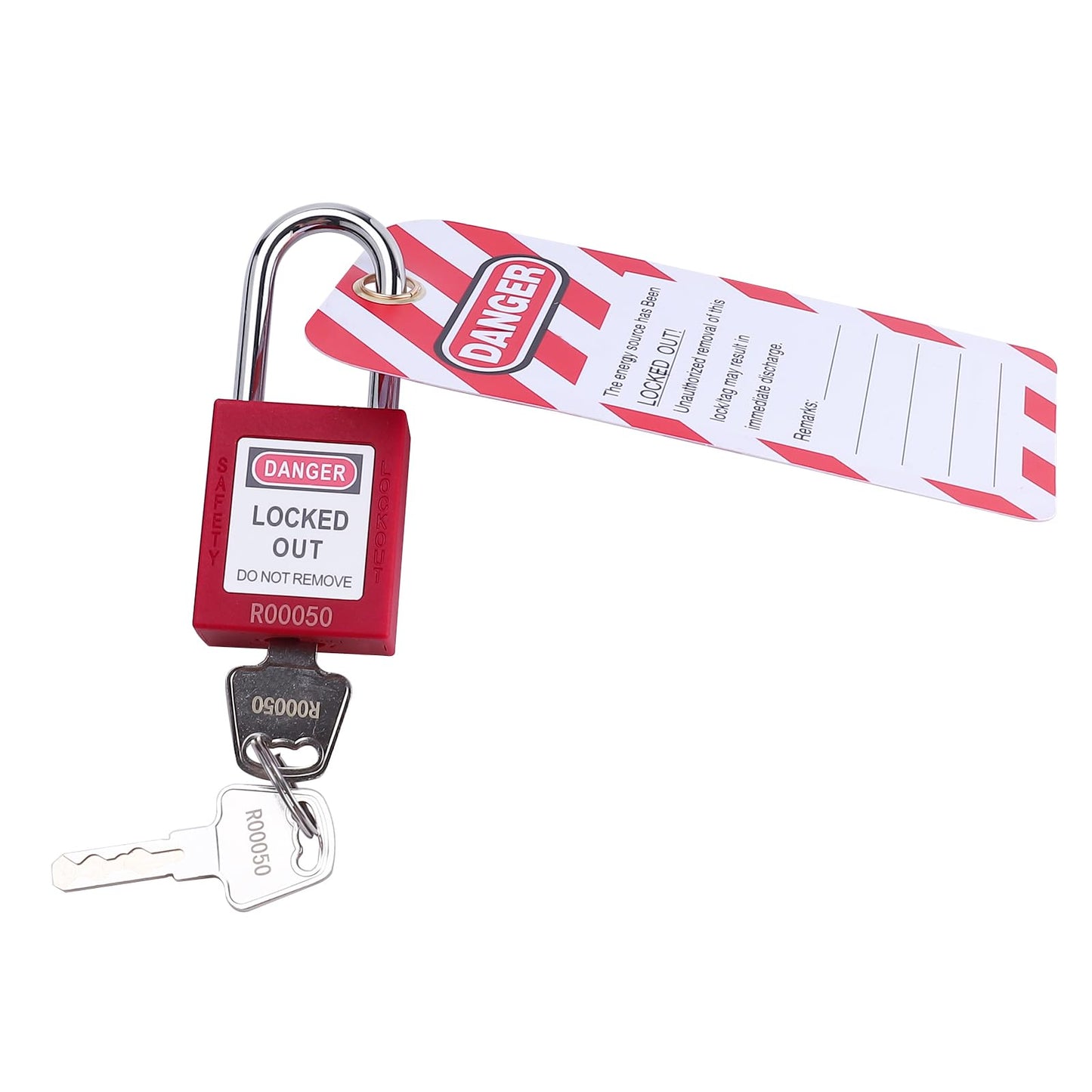 Patioer Lockout Tagout Locks, 20 Red Loto Locks Keyed Alike, Lock Out Tag Out Safety Padlocks, 2 Keys Per Lock