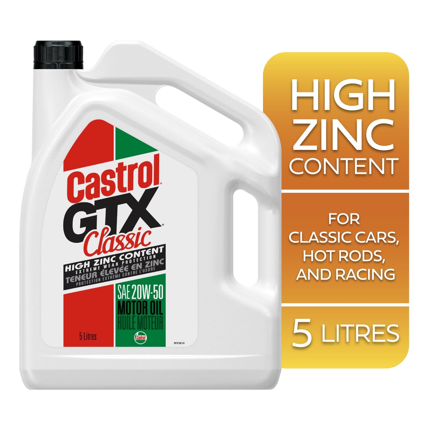 Castrol GTX Classic 20W-50 Motor Oil 5L | Made in Canada