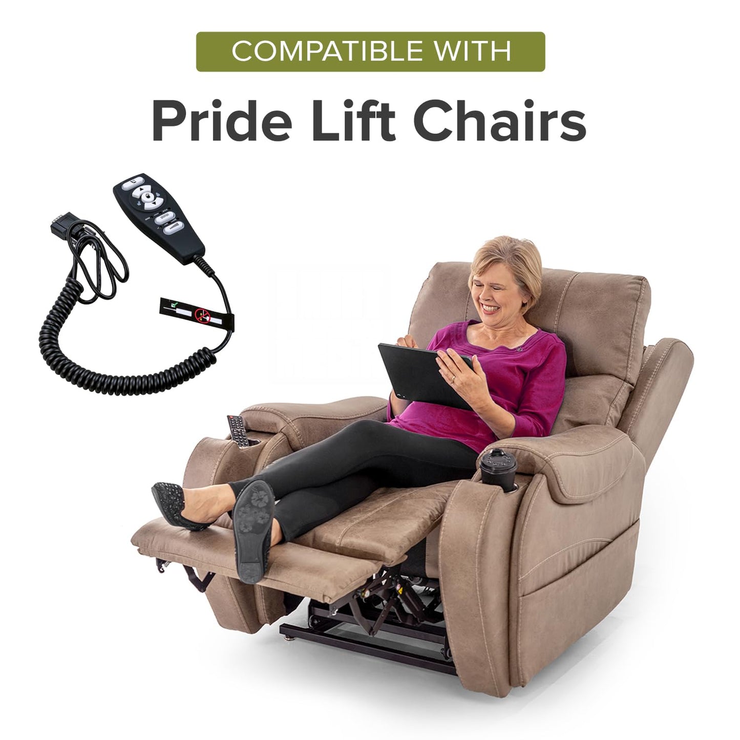 Alvey Heat and Massage Hand Control with LEDs (ELEASMB5578) for Pride Lift Chairs