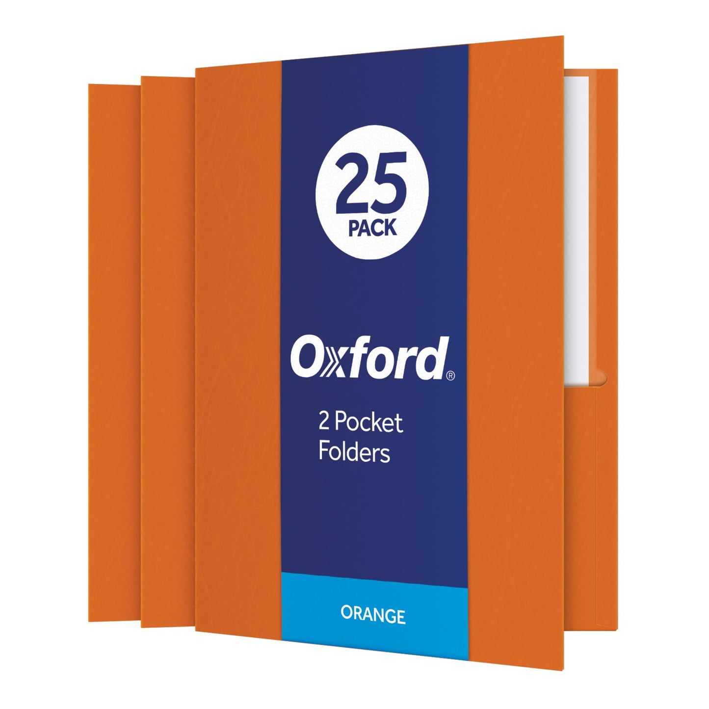 Oxford Twin Pocket Folders, Letter Size, Orange, 25 per Box (57510)