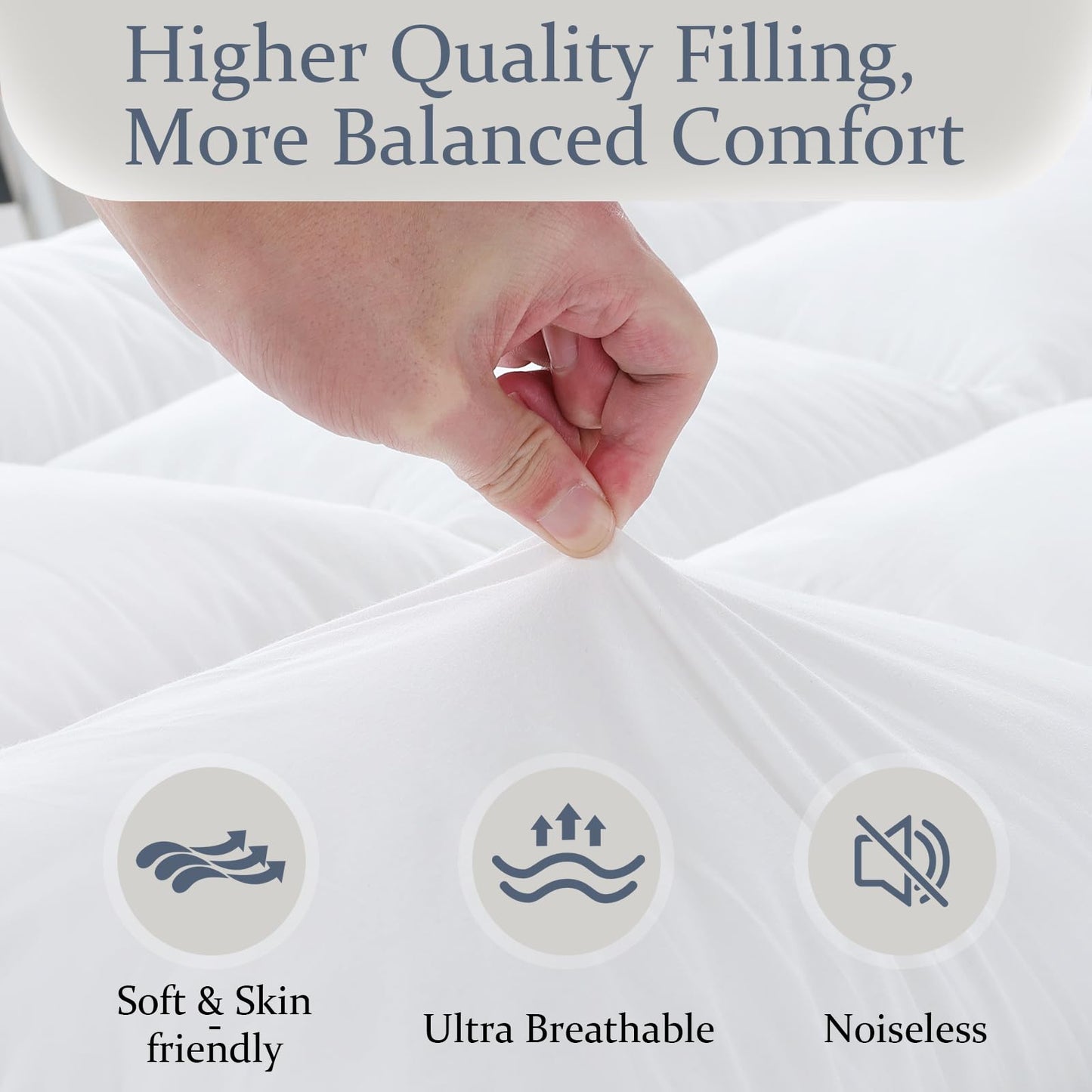 WhatsBedding 5 Inch Memory Foam Mattress Topper Twin for Back Pain Relief, Filled with Breathable Memory Foam, Soft Fluffy Supportive Bed Mattress Topper, 75x39x5in