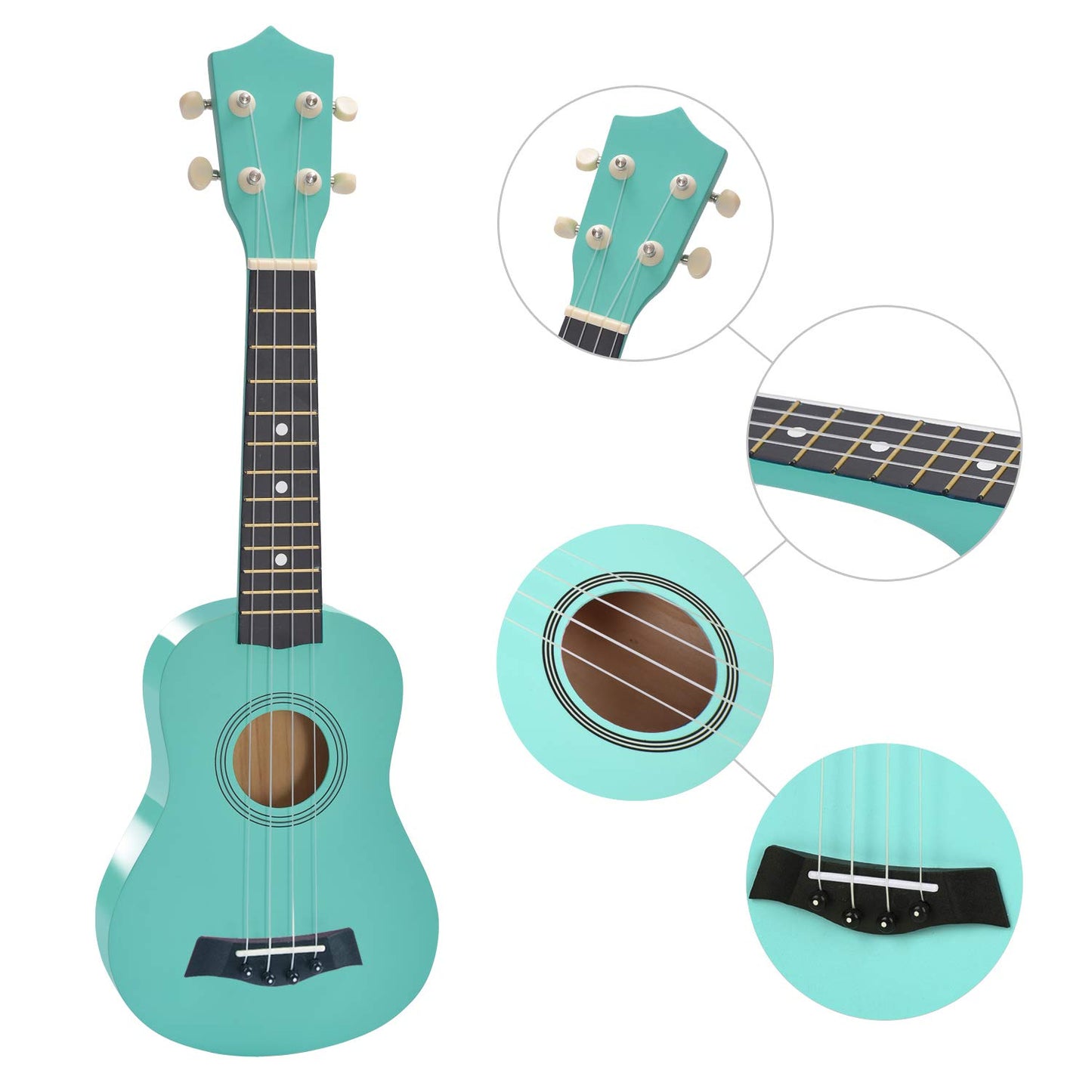 NOT HOME® 21" Soprano Ukulele with a Carrying Bag and a Digital Tuner, Specially Designed for Kids, Students and Beginners (Light Green)