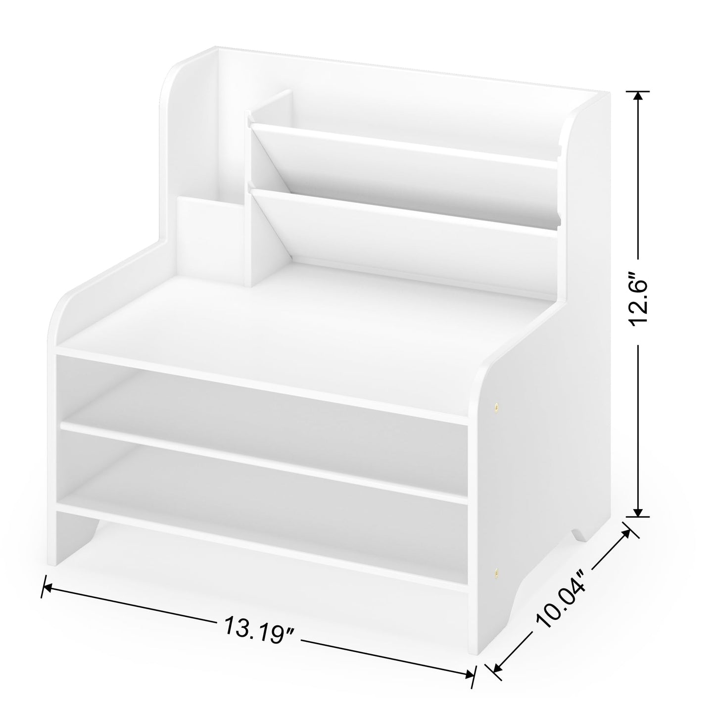 Desk File Organizer - 6-Tier Desktop Mail Letter Tray Paper Document Organizer with Pen Holder for Home Office Supplies, Office Desk Accessories & Workspace (White)