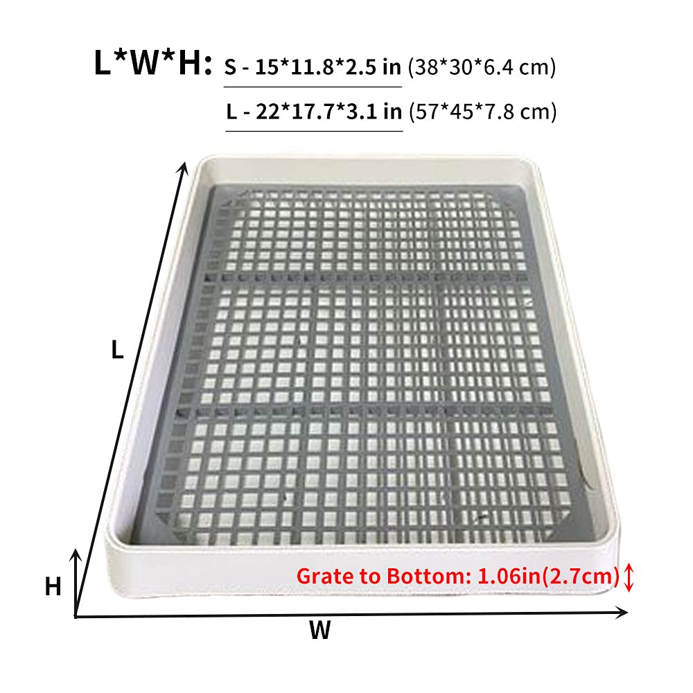 Guinea Pig Litter Pan with Grate, Small Animal Litter Box for Cage, Bunny Restroom Tray Toilet Potty Trainer for Ferret Chinchilla Rat