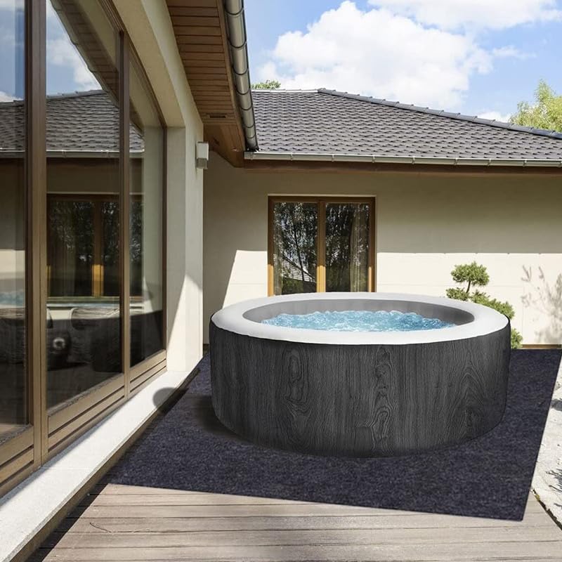 80 * 80 Inch Hot Tub Mat, Extra Large Floor Protector Pad for Inflatable Hot Cold Plunge Tub, Ice Bath Tubs Mat with Waterproof Slip-Proof Backing, Absorbent Mats for Spa Pool Ground Base