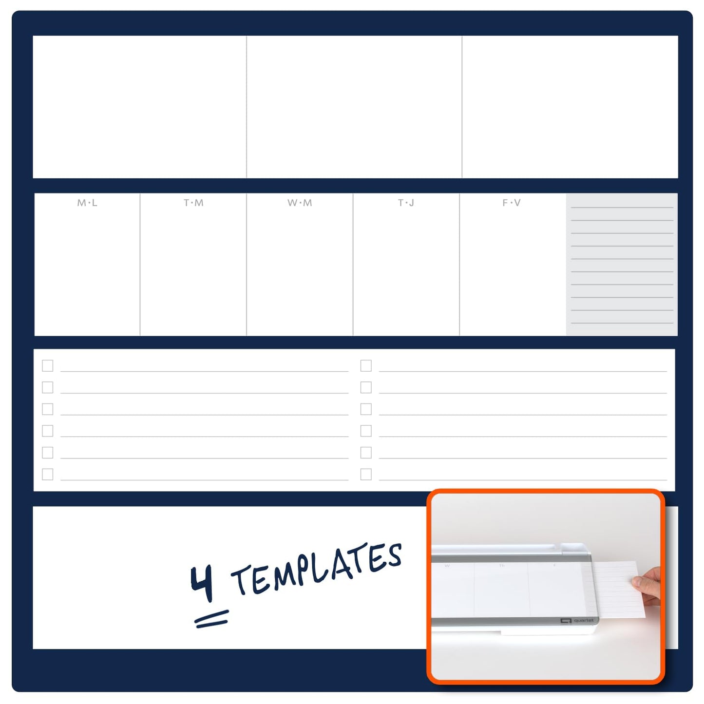 Quartet Desktop Whiteboard, Glass Dry-Erase Surface, 18” x 6”, Flip Top, Includes 4 Templates, 1 Marker and a Microfibre Towel (Q09010-CA)