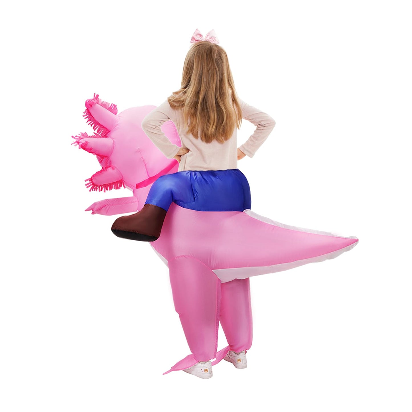 Stegosaurus Inflatable Axolotl Costume for Kids Halloween Costumes Kid Blow Up Costume Ride on Axolotl Costumes