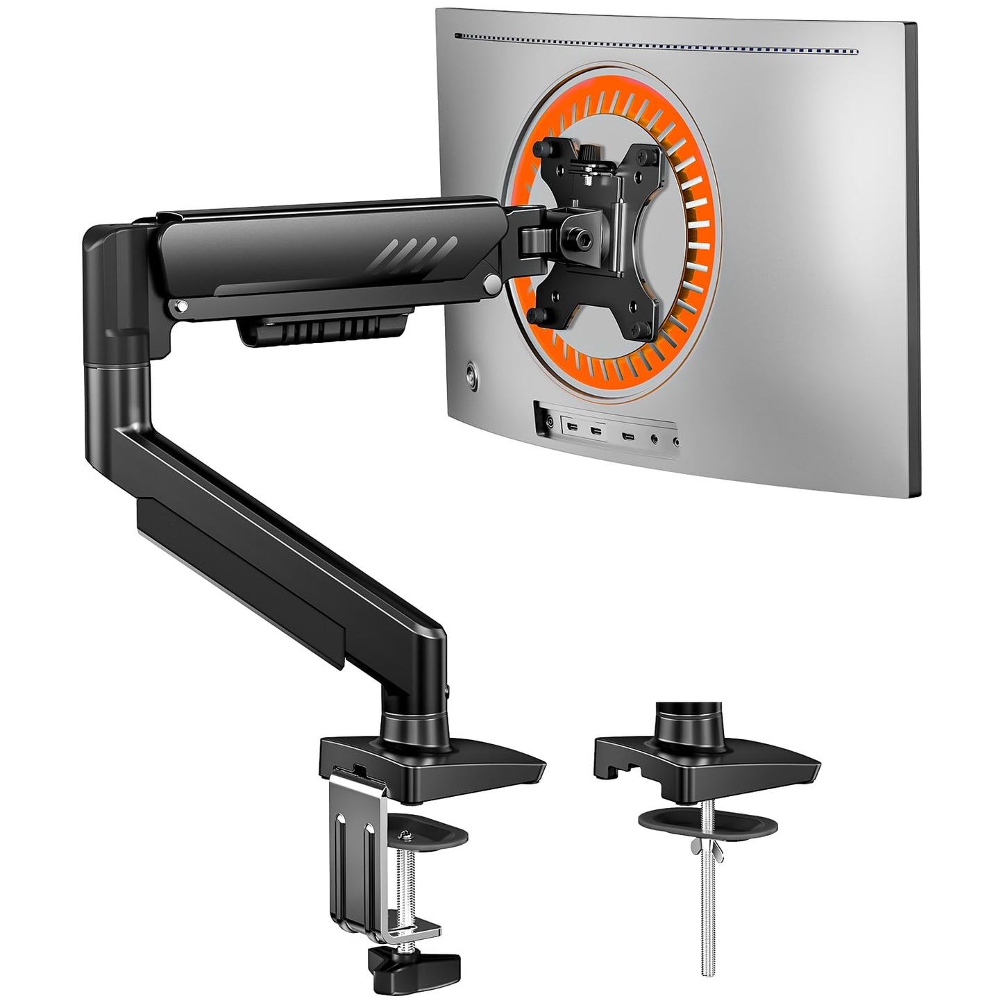 ErGear Single Monitor Arm, Adjustable Gaming Monitor Mount for 13–34 Inch Screens, Fast Install Computer Monitor Stand with Tool-Free VESA Mount, Cable Management, Holds 19.8 lbs, Max VESA 100x100mm