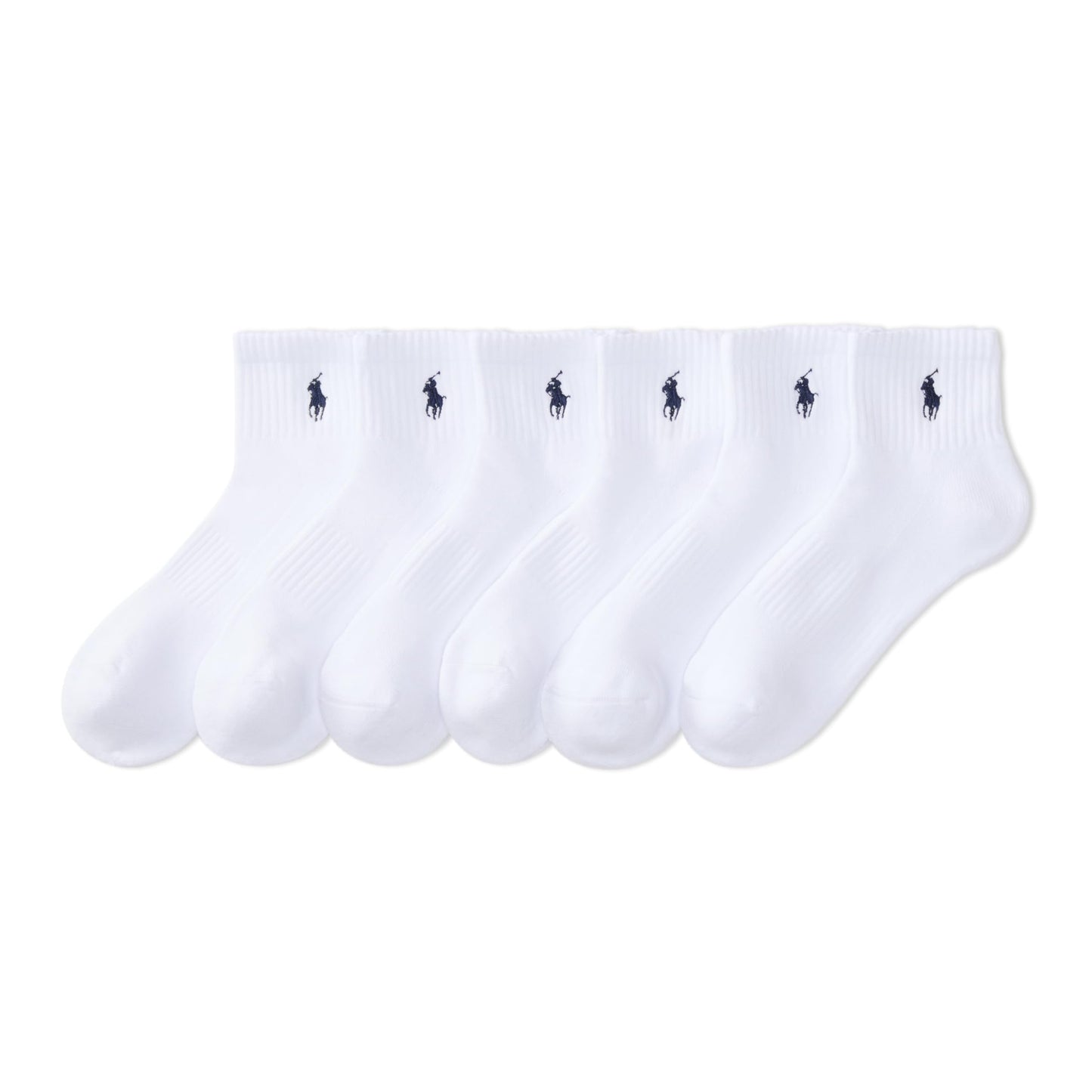 Polo Ralph Lauren Men's Classic Sport Solid Ankle Sock 6 Pack, White, Men's Shoe Size: 6-12.5, White, 6-12.5