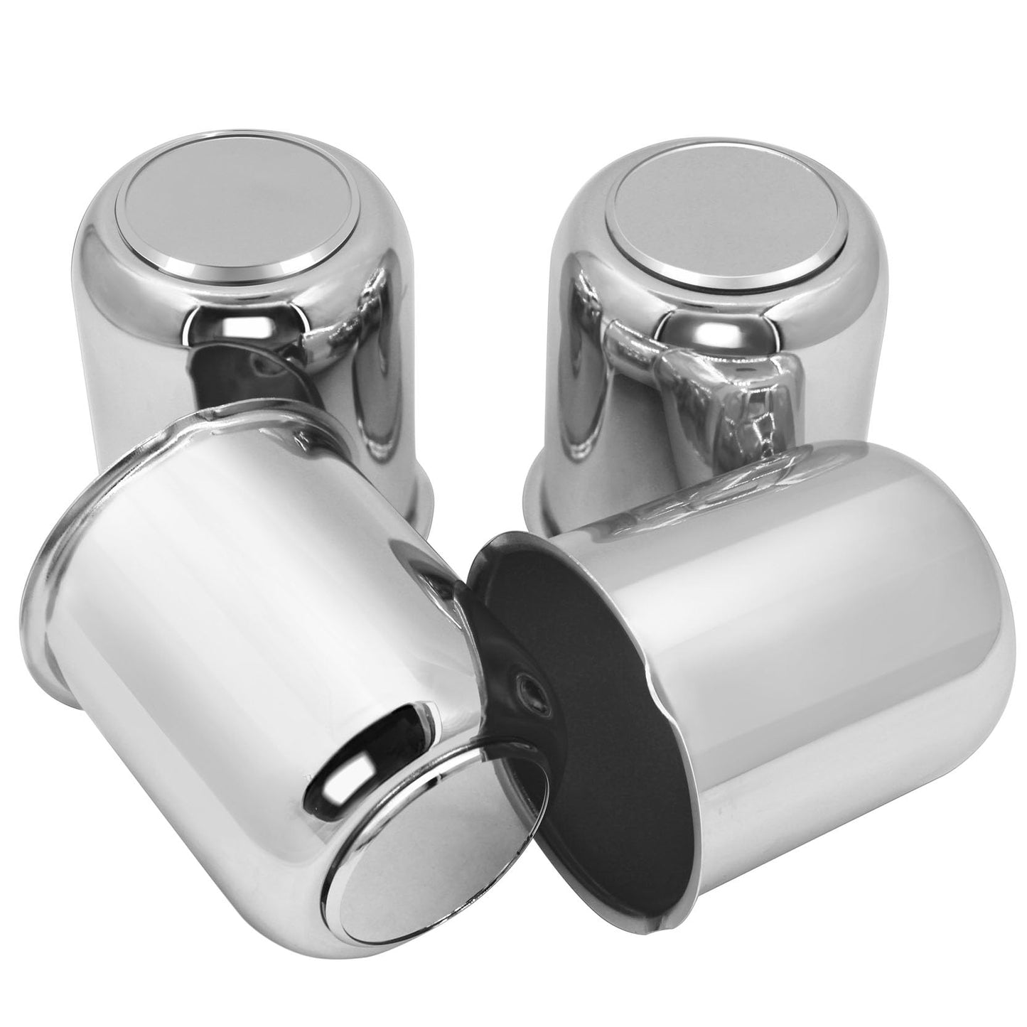 3.19 Inch Center Caps Push Through for Truck RV Trailer Wheels Wheel Rims 3.19" Center Bore Chrome Steel (Fit 3.19" Bore 3.39" H) 4 Pieces