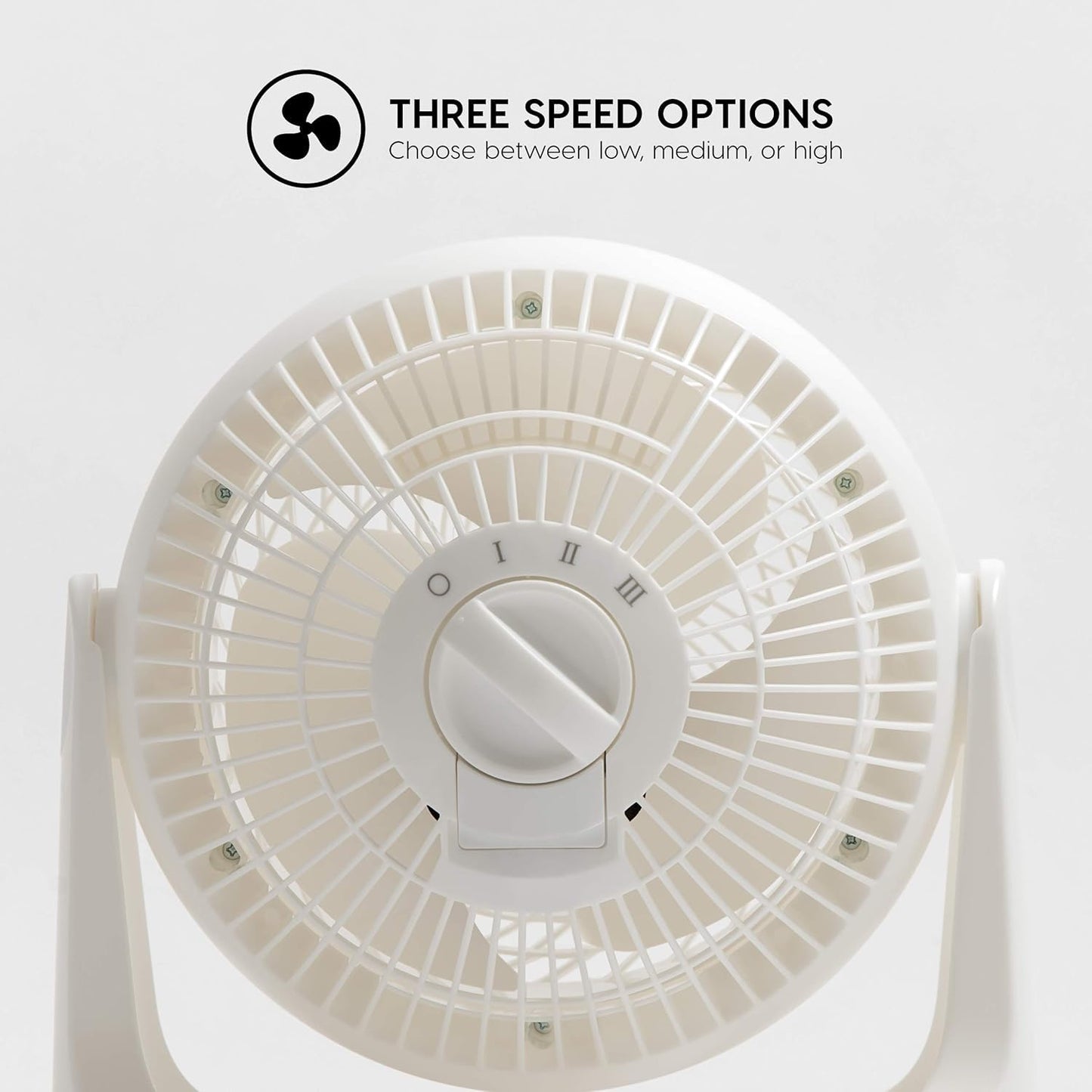 IRIS USA WOOZOO Desk Fan, Oscillating Table Air Circulator, 3 Speeds, 52ft Max Air Distance, 10 Inches, 360° Adjustable Tilt, 30 db Low Noise, Fan for Bedroom, Office, Dorm, Medium, White