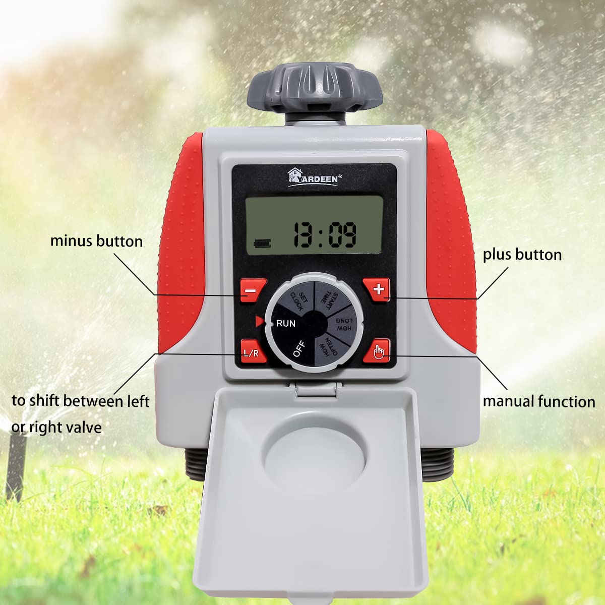 Electronic 2-Outlet Hose Water Timer Waterproof Programmable Garden Yard Sprinkler Timer Automatic Valve