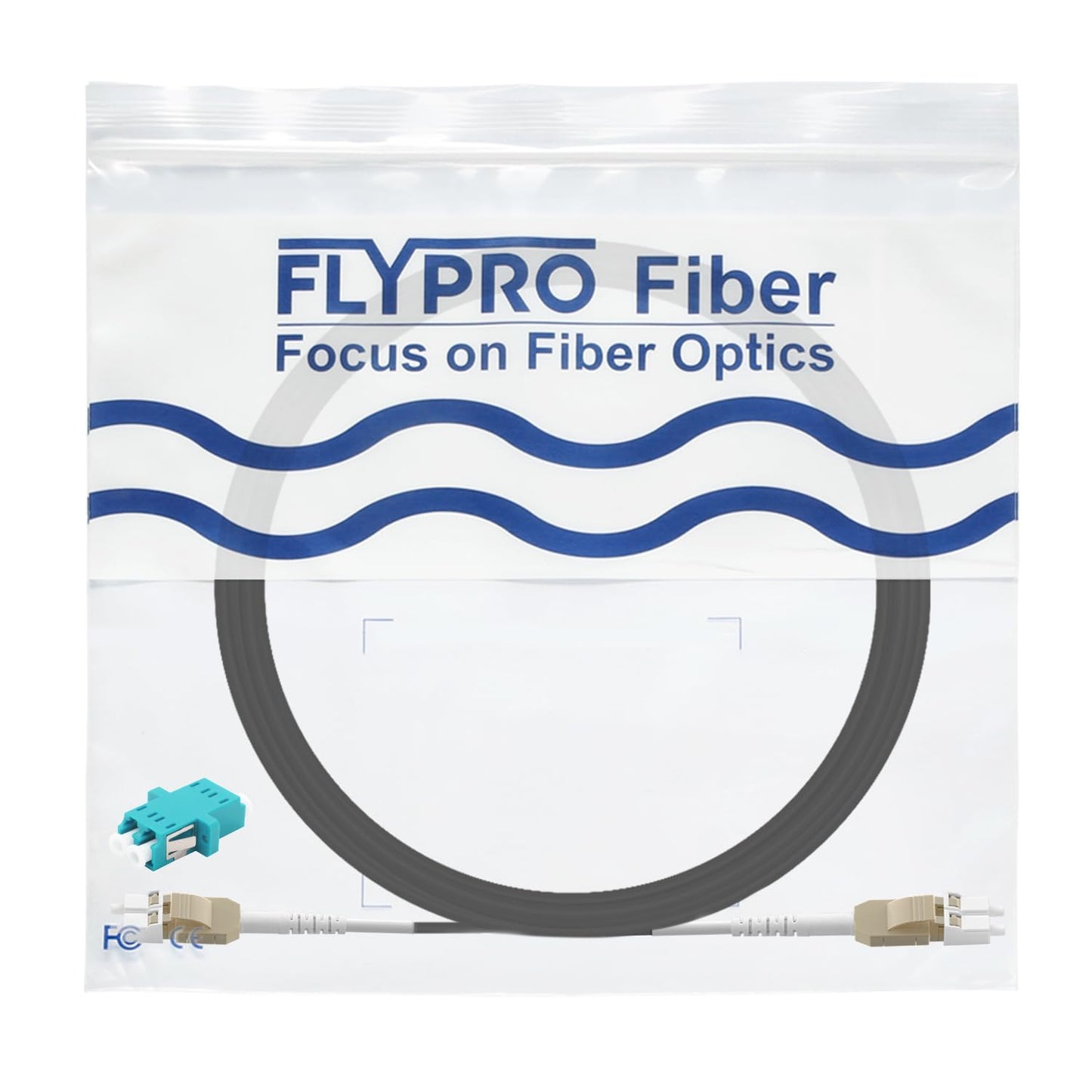 FLYPROFiber- LC to LC Outdoor Armored Uniboot Fiber Patch Cable, OM3 75M/246ft Fiber Optic Cable Cord LSZH 10GB Multimode Duplex 50/125um Length Options: 10m-100m, OD-3mm
