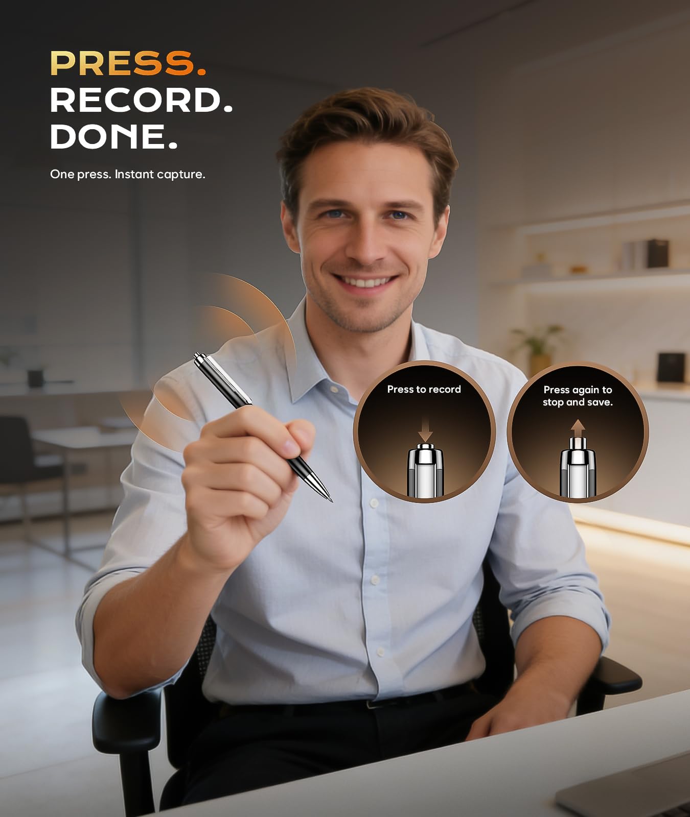 136G Digital Voice Recorder, Playback & Voice Activation Recording Device with 30Hour Continuous Recording, 9800 Hours Record Device with AI Noise Reduction for Lectures/Interviews/Meetings