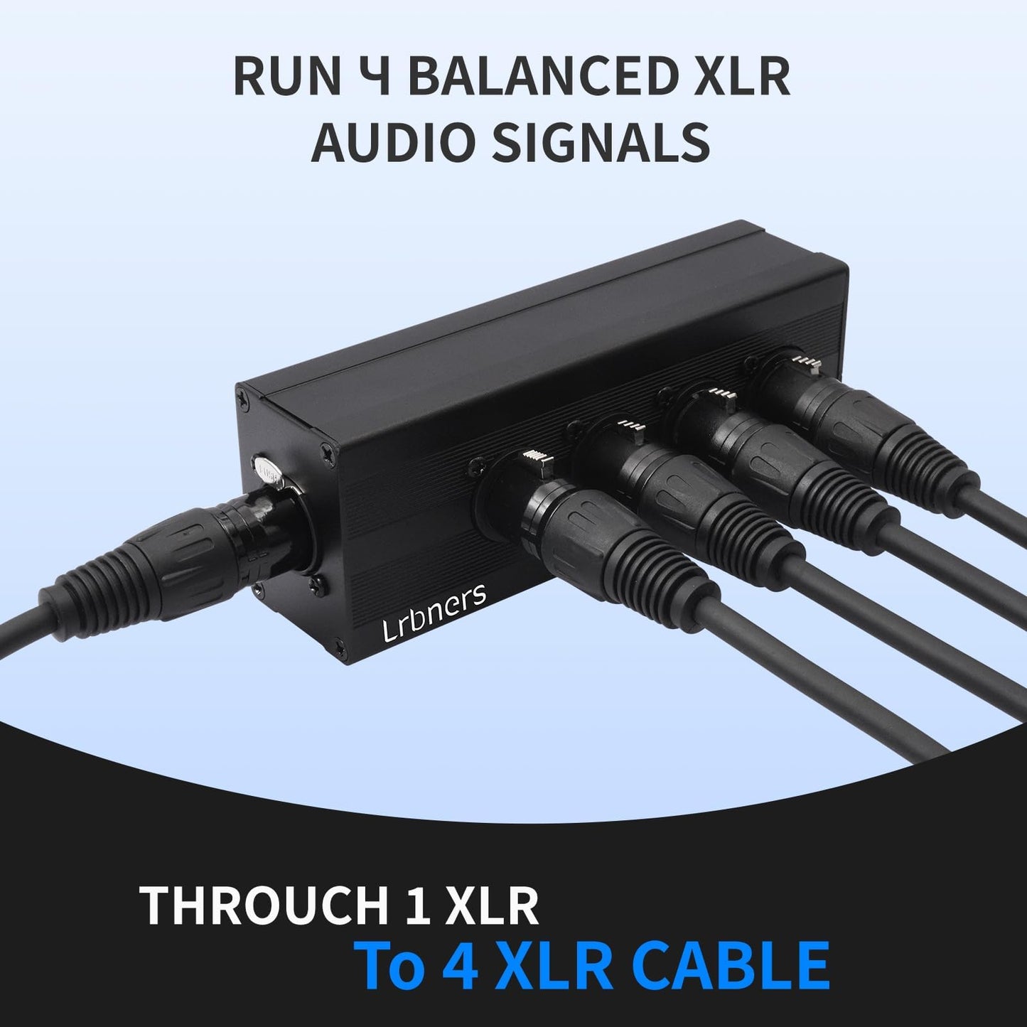 Lrbners 4-Way XLR Stereo Audio Splitter, 1 Female to 4 Male Balanced Audio Converter, 1 in 4 Out 4-Channel Splitter Box