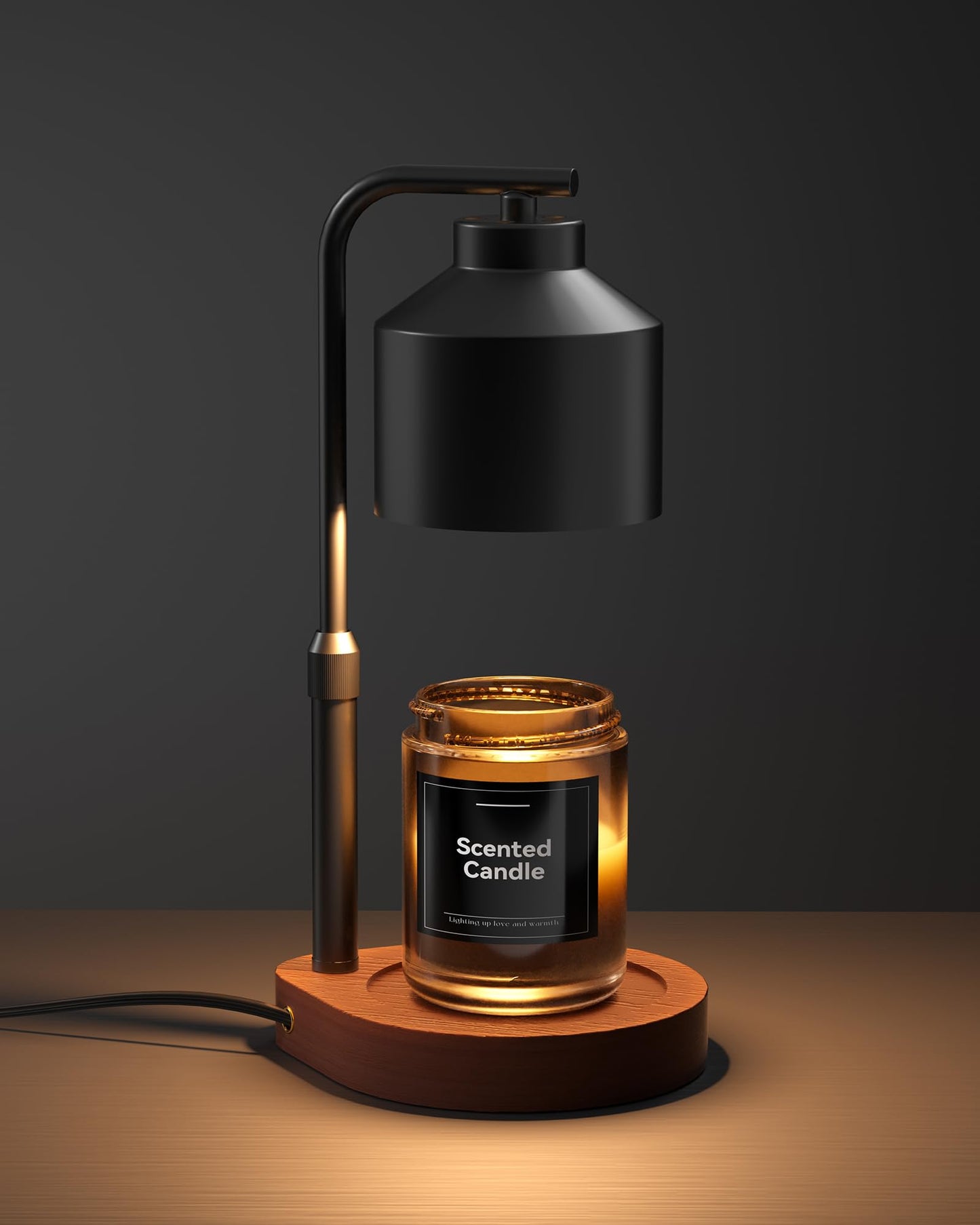 Candle Warmer Lamp with Timer & Dimmer Compatible with Yankee Candles, Adjustable Height Candle Warmer for Jar Candles, Wax Melt Lamp for Home Decor & Gifts,Candle Light Warmer with 2 Bulbs,Black