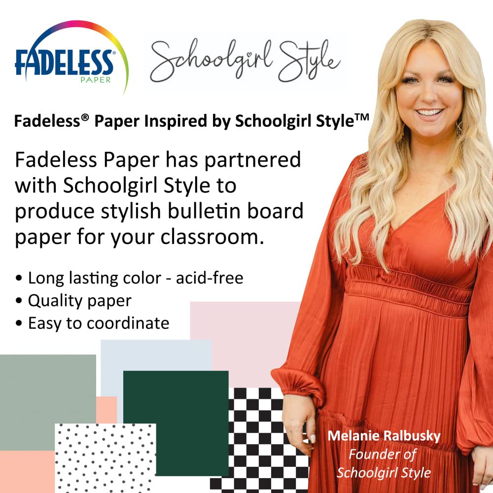 Fadeless Schoolgirl Style Bulletin Board Paper, Vintage Chalkboard, 47.25" x 50', 1 Roll