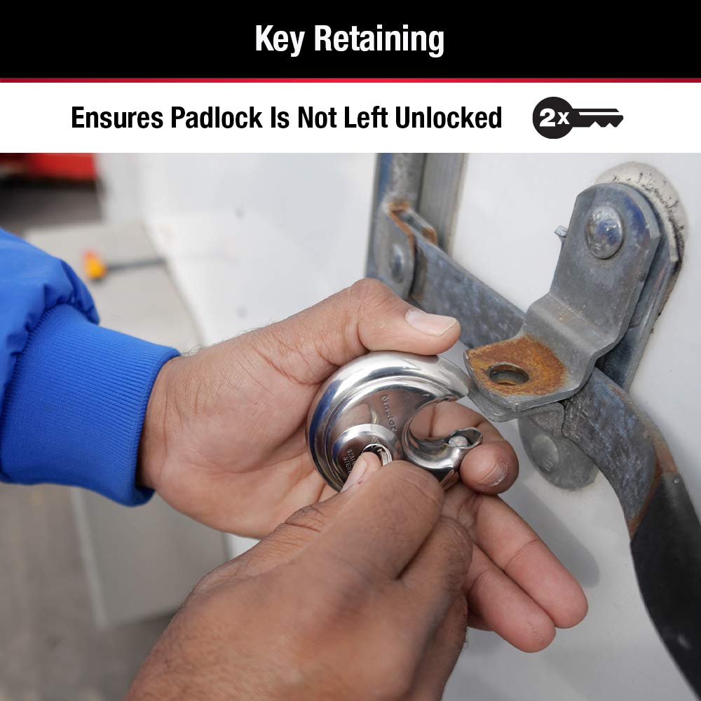 Master Lock 40TRI Shrouded Stainless Steel Disk Padlock with 2-3/4" Wide Body (Pack of 3)