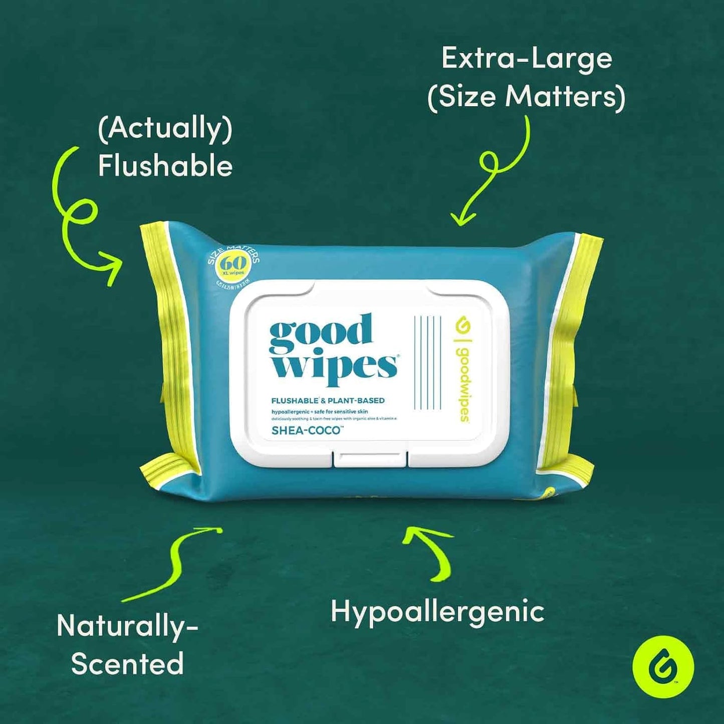 goodwipes Flushable Wipes - Extra Large Adult Wet Wipes For Women & Men - Bathroom Essentials - Sewer & Septic Safe - Variety Pack, 240 Count (4 Packs)