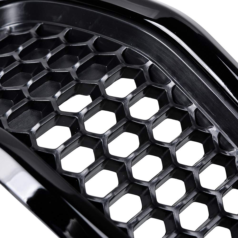 Compatible with 2014-2018 Jeep Cherokee Grille Inserts Matte Honeycomb Grill Cover Kit 7pcs Glossy Black Trim