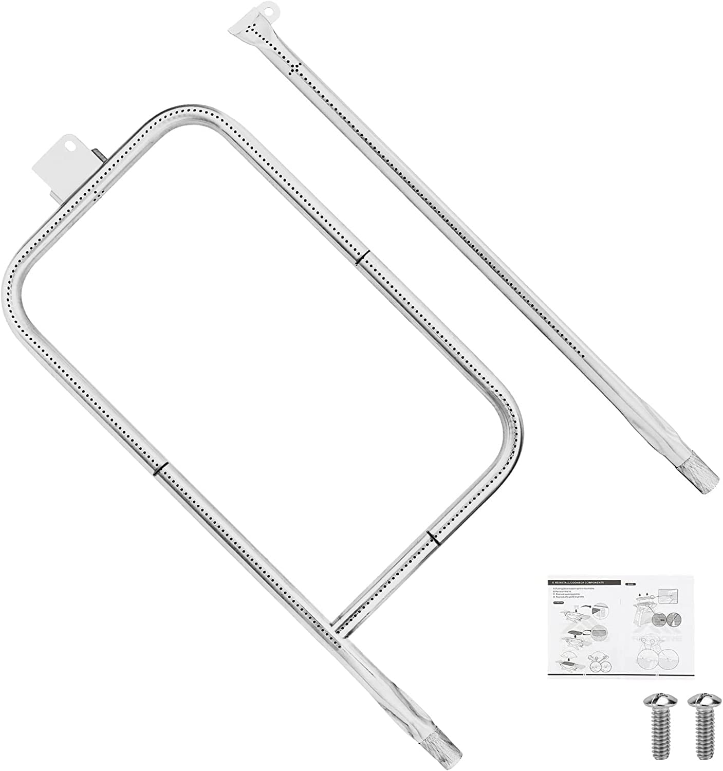 Utheer 65032 Burner Tube for Weber Q300, Q320, Q3000, Q3200 Gas Grills, 304 Stainless Steel Grill Burner Tube Set Replacement for Weber Q300 and Q3000 Series Gas Grills