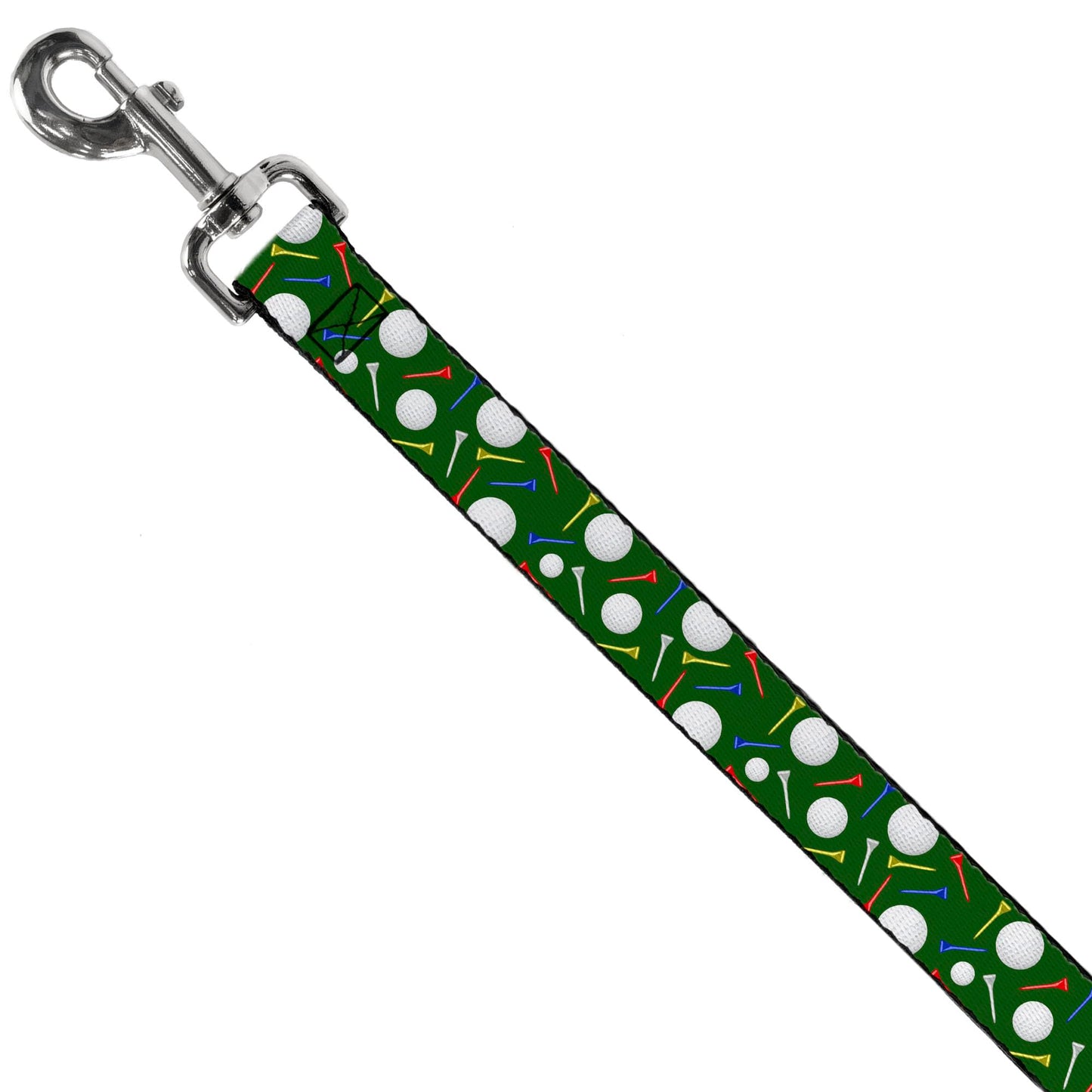 Dog Leash Golf Balls Tees Scattered Green Multi Color 6 Feet Long 1.0 Inch Wide