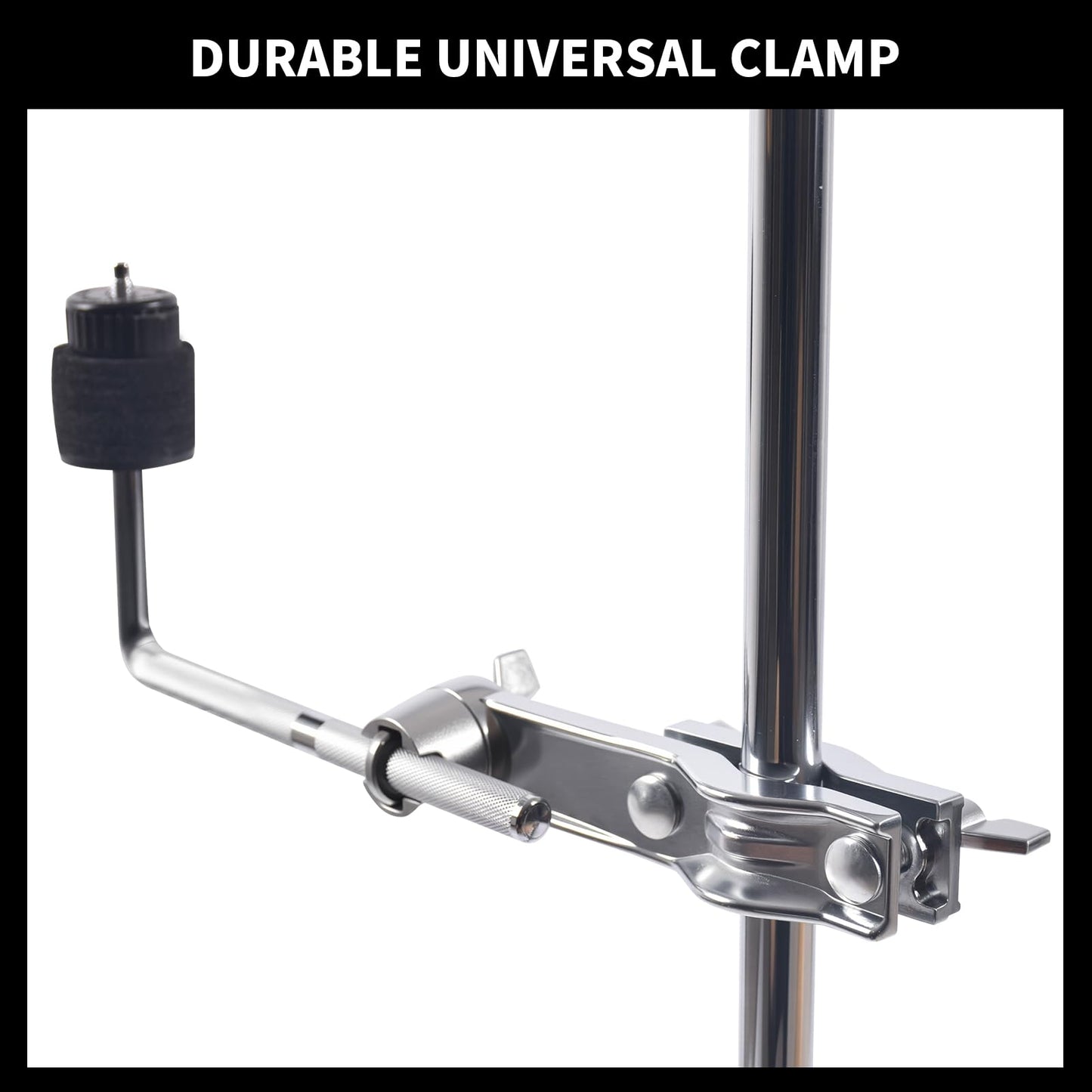 Seteol Cymbal Boom Arm Holder with Clamp, L-Arm Rod with Bracket Holder Extension Arm Attachment, Cymbal Stand Mount for Drum Hardware Cymbal Stand Percussion Instrument Accessories (Long/30CM Arm)