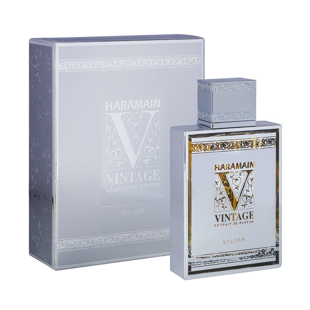 Al Haramain Vintage Silver - Perfumes for Women and Cologne for Men - Fresh Fragrance with Notes of Citrus and Mint - 100 ml Extrait De Parfum Spray
