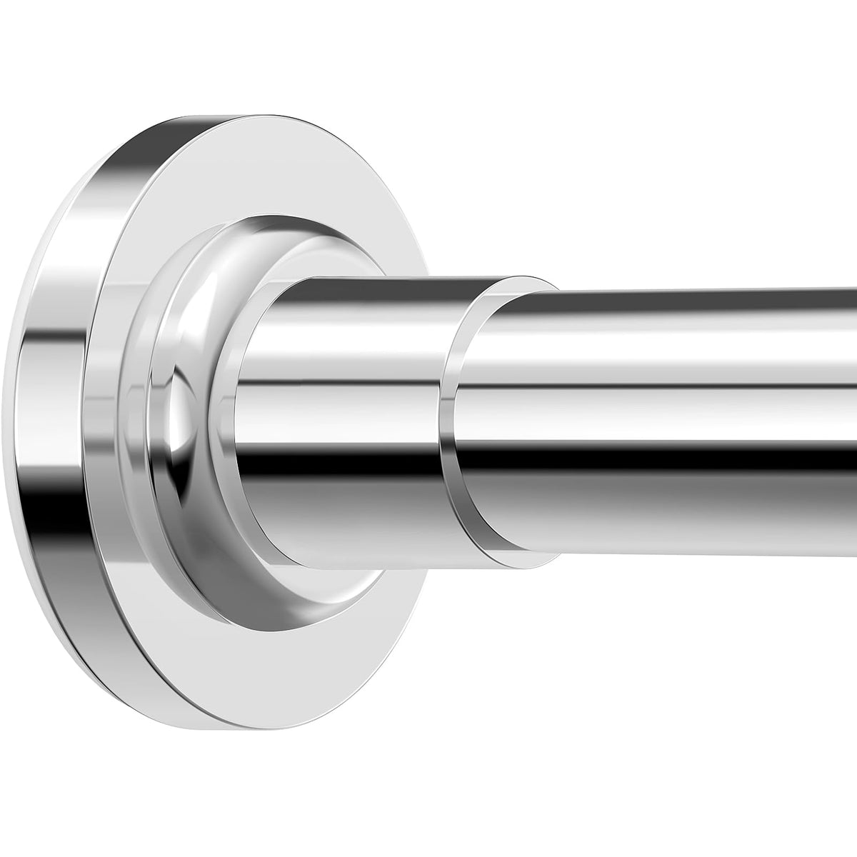 SUNALLY Shower Curtain Rod Adjustable 32-75 Inch, Spring Tension Shower Pole Rods Extendable Stainless Steel Telescoping Curtain Rod for Bathroom Windows Closet, No Drilling, No Slip, No Rust, Chrome