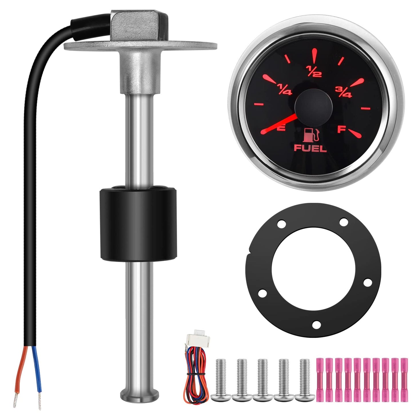 Calreer Fuel Sender Unit for Boat, Car, Truck, RV - Tank Sending Unit Water Level Sensor Stainless Steel (6" (10mm Sensor Set))