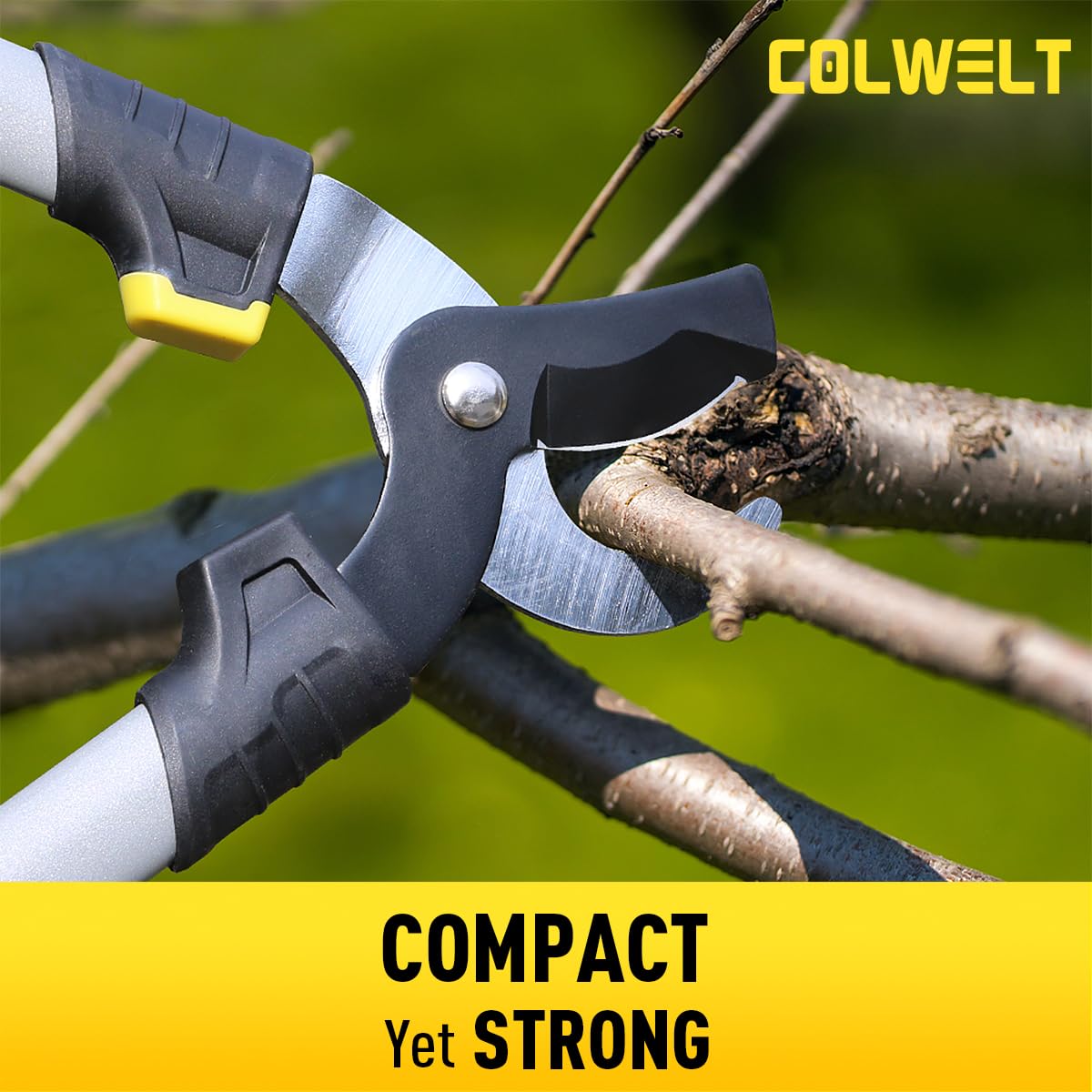 Colwelt Loppers Hedge Clippers Garden Shears 3Pcs, Compact Garden Loppers Shear Set with 17’’ Bypass Branch Cutters & Hedge Shears & Pruners, Tree Shrub Care Kit for Lopping with Soft Grip Handle