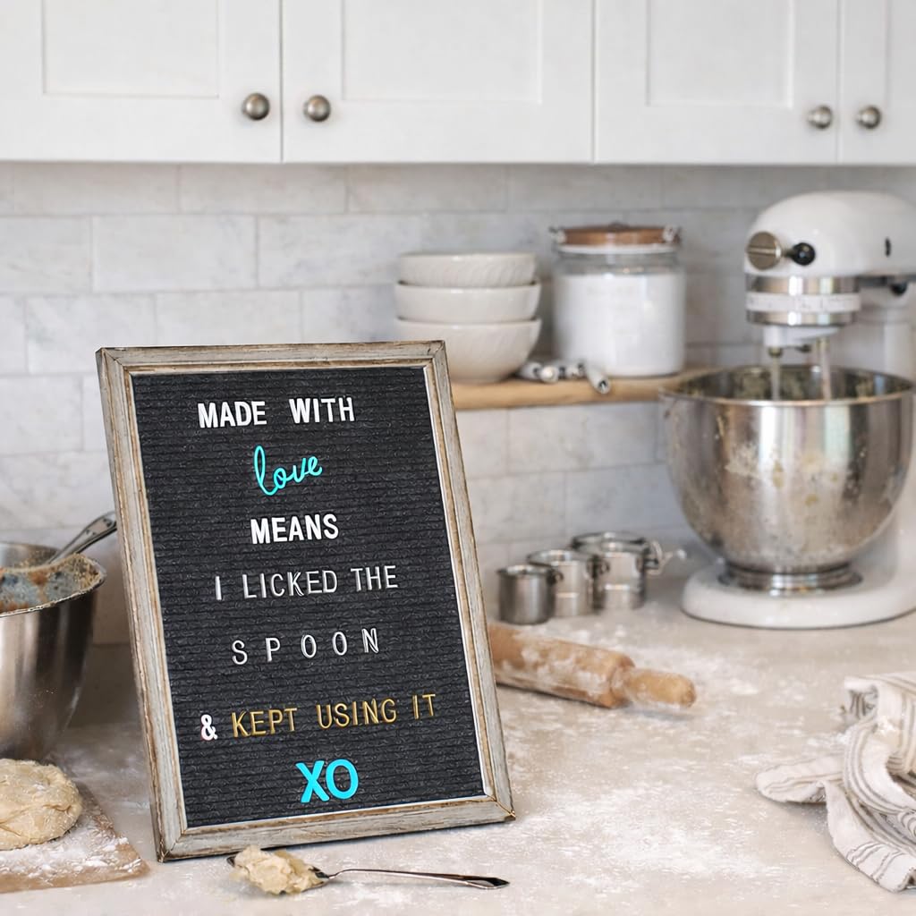 12x16 Wood Frame Changeable Letter Board Sign With Stand - Word Board for New Baby, Pregnancy Announcement, One Month Baby Sign - Over 700 Felt Letters Included by Felt Creative Home Goods