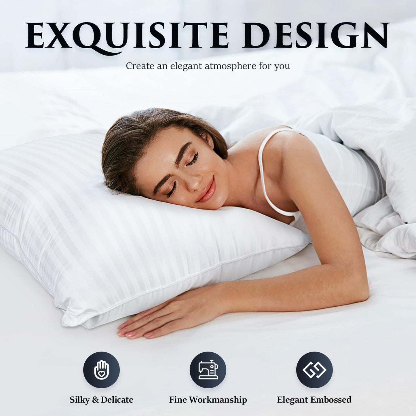 COZSINOOR Pillows Queen Size 2 Pack - Bed Pillows for Sleeping Hotel Quality Cooling Pillow Down Alternative Microfiber Filled for Side, Back and Stomach Sleepers, Breathable Skin-Friendly