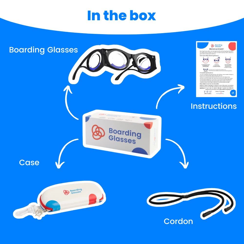 Boarding Glasses - Motion Sickness Glasses - Original Technology Against Motion Sickness - Seasickness - Anti Nausea - Black