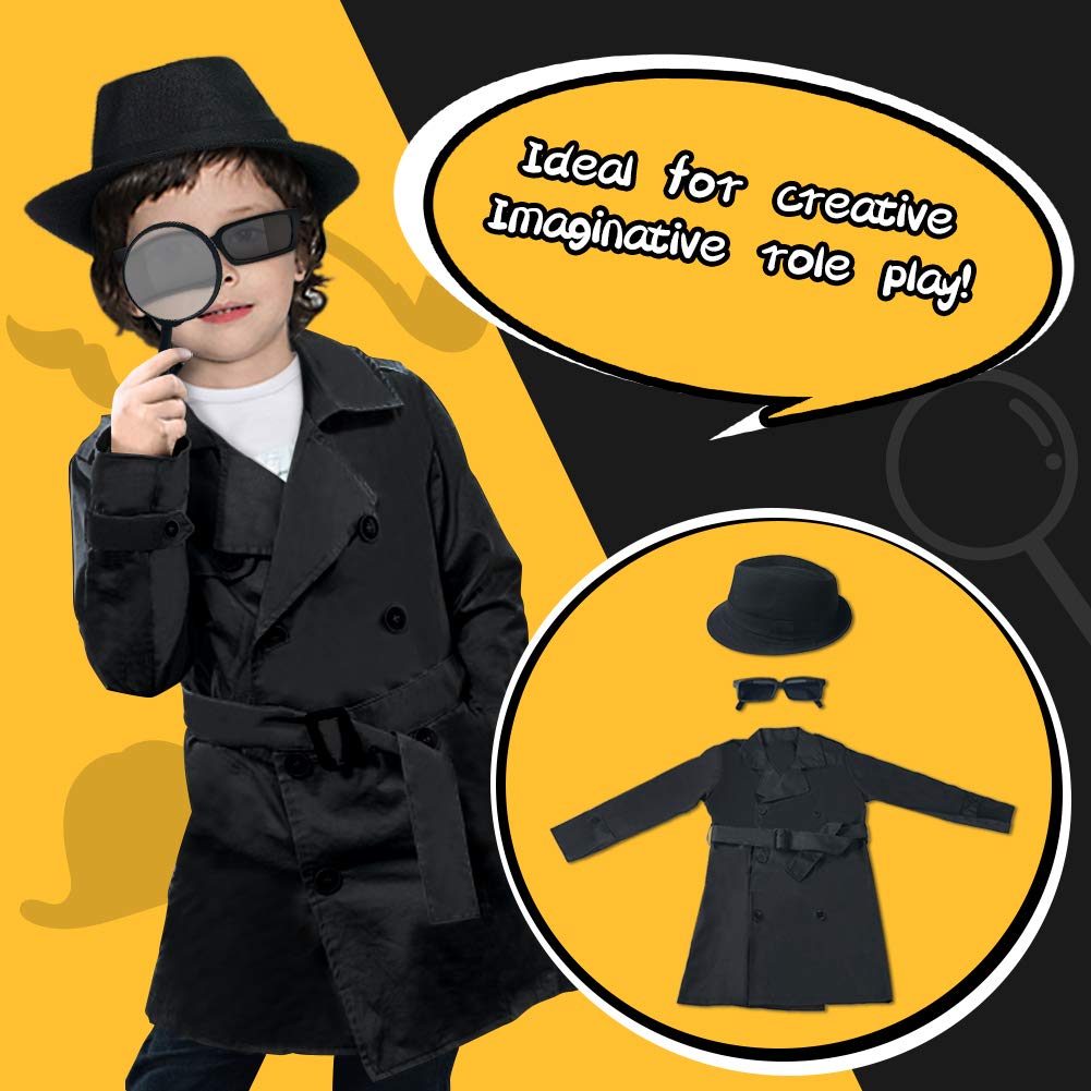 Spy Kit for Kids Detective Costume Role Play Fingerprint Toys Gifts for 5-11 Year Old Boys Girls Educational Science Set
