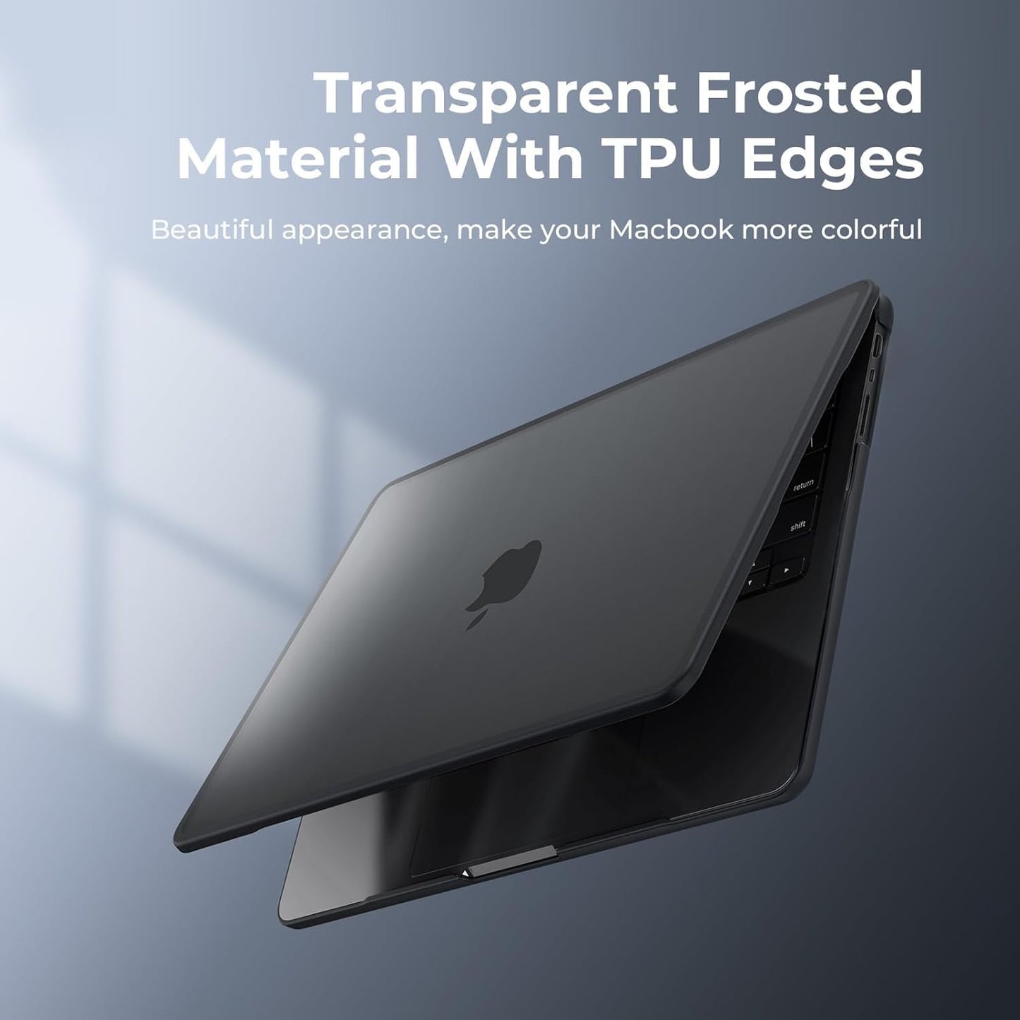 BlueSwan Compatible with MacBook Pro 16 inch Anti-Cracking Hard Shell Case, M4 M3 M2 M1 2025 2024-2021 Pro/Max A3403 A3186 A2991 A2780 A2485, Anti-Fingerprint Soft TPU Bumper, Frosted Black