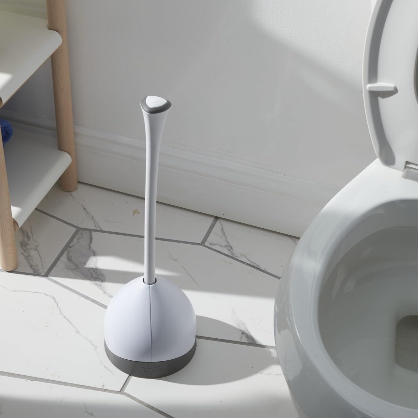 Clorox Toilet Plunger with Hideaway Caddy for Bathroom, Accessories Organizers & Storage, Toilet Unclogger, Plunger with Holder
