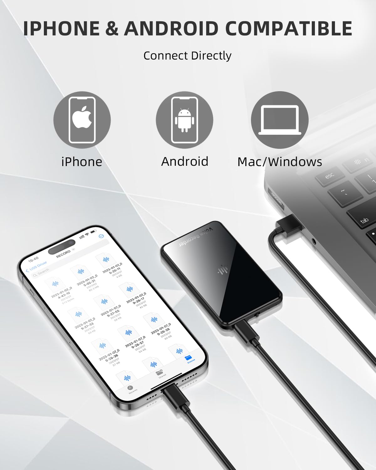 128GB(9200Hour) Voice Recorder, 3072Kbps Voice Activated Recorder,Audio Recorder with Magnetic Function,Recording Device, Digital Voice Recorders with Playback,Ideal for Lectures, Meetings, Interviews