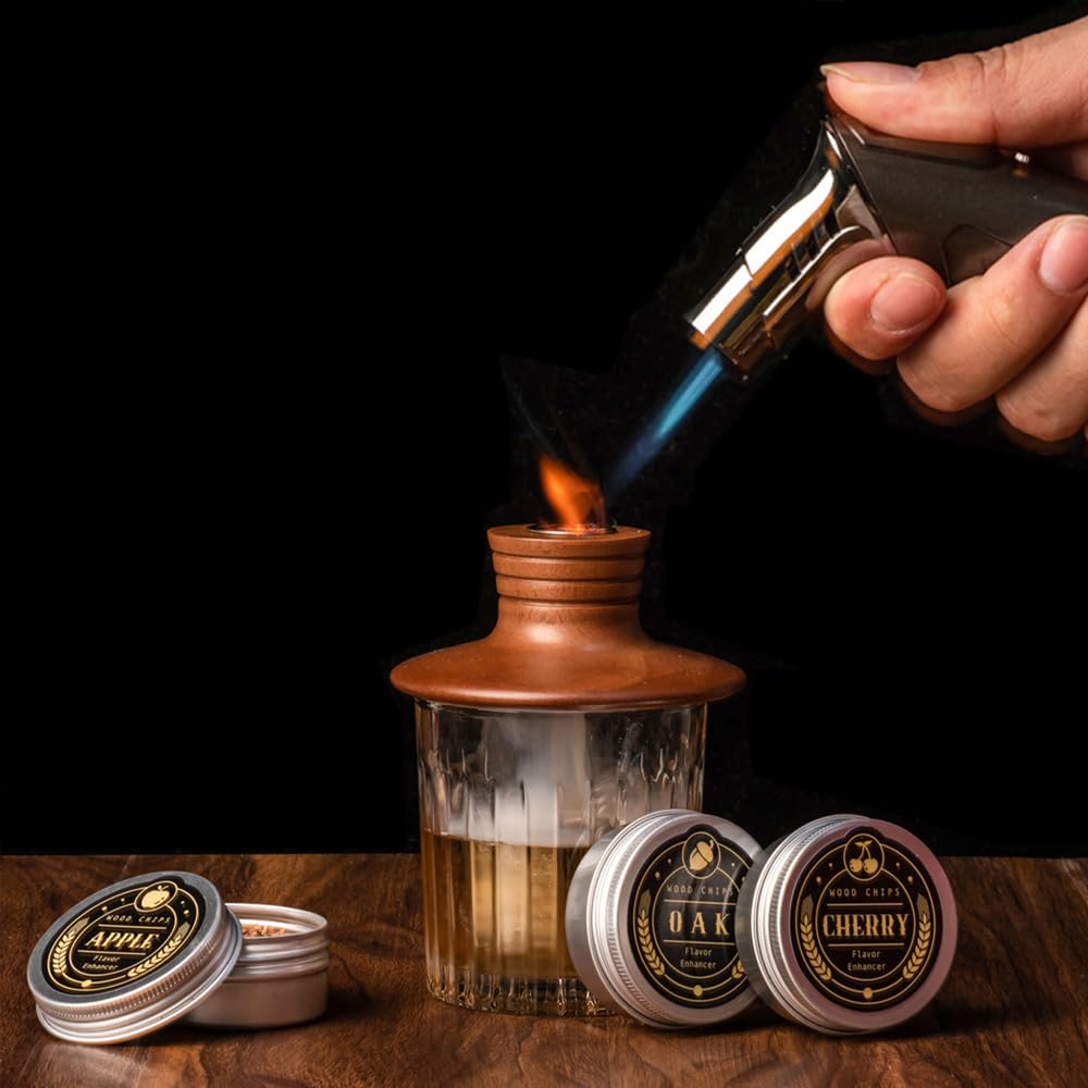 Gifts for Men - Cocktail Smoker Kit, with Torch and Wood Chips for Whiskey and Bourbon, Old Fashioned Cocktail Kit, Mens Gifts, Gifts for Dad, Husband and Cocktail Lovers