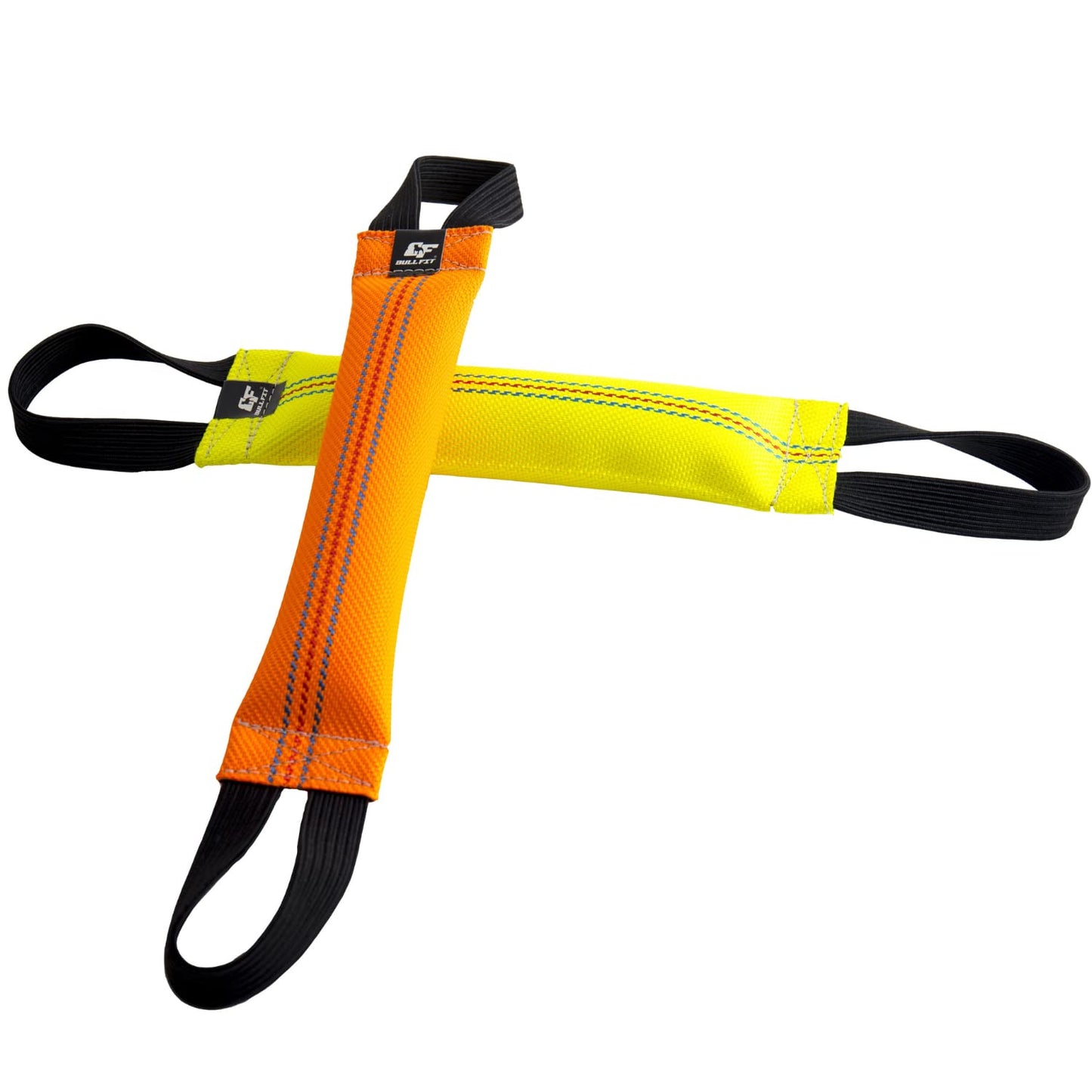 Bungee Dog Bite Tug Toy with 2 Strong Handles - Made of Durable & Tear-Resistant Fire Hose - Perfect for Tug of War, Fetch & Puppy K9 Training - Ideal Pull Toy for Medium to Large Dogs, Yellow