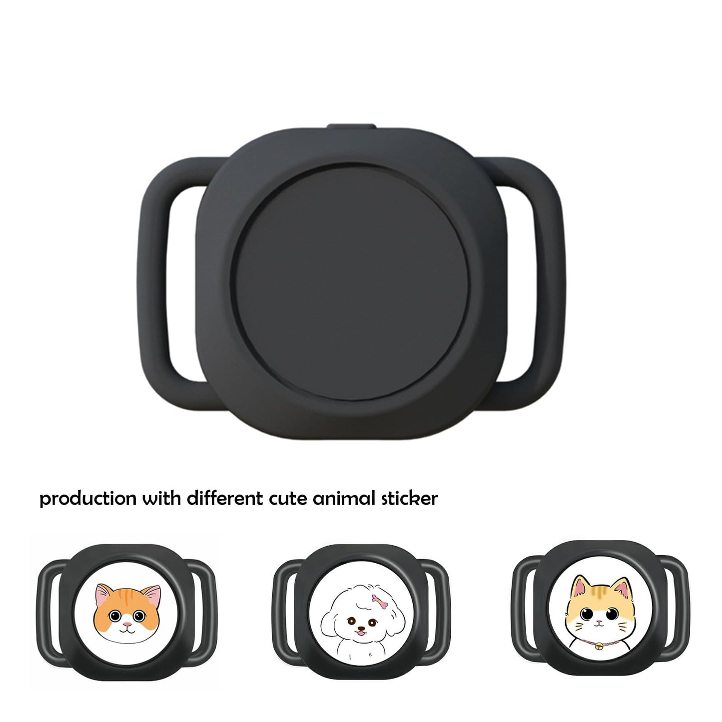 Smart Pet Tracker with Collar Holder – Lightweight 10g Pet Location Tracker for Dogs and Cats, Long Battery Life, No Monthly Fee, Bluetooth & Find My Compatibility, Waterproof, Safe & Durable (Black)