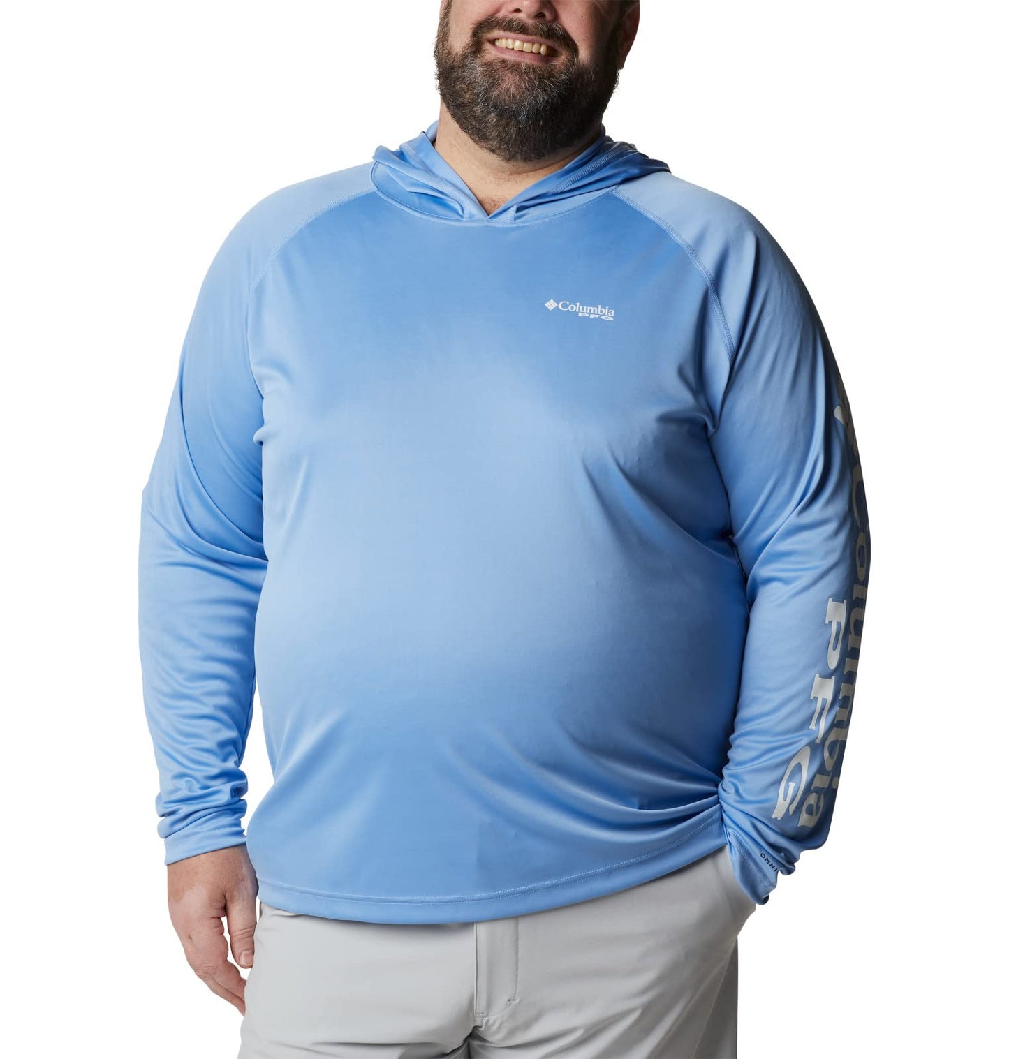 Columbia Men's Terminal Tackle Hoodie, White Cap/White Logo, Medium