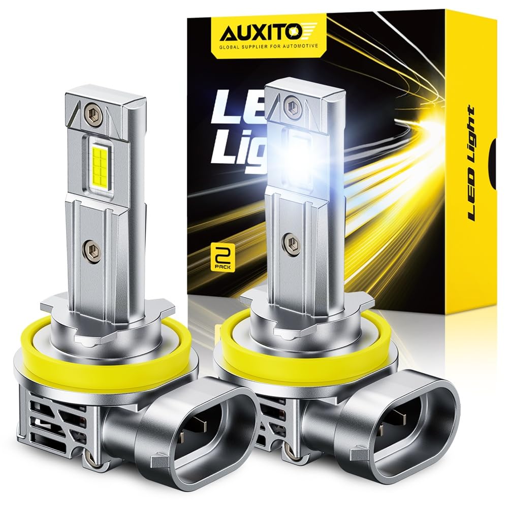 AUXITO Upgraded H11 LED Headlight Bulbs, 40000LM Per Set 6500K White 900% Brighter Wireless H8 H9 LED Light Bulb Headlamp Kit for High Beam Low Beam, 99% Canbus Ready, Plug and Play, Pack of 2