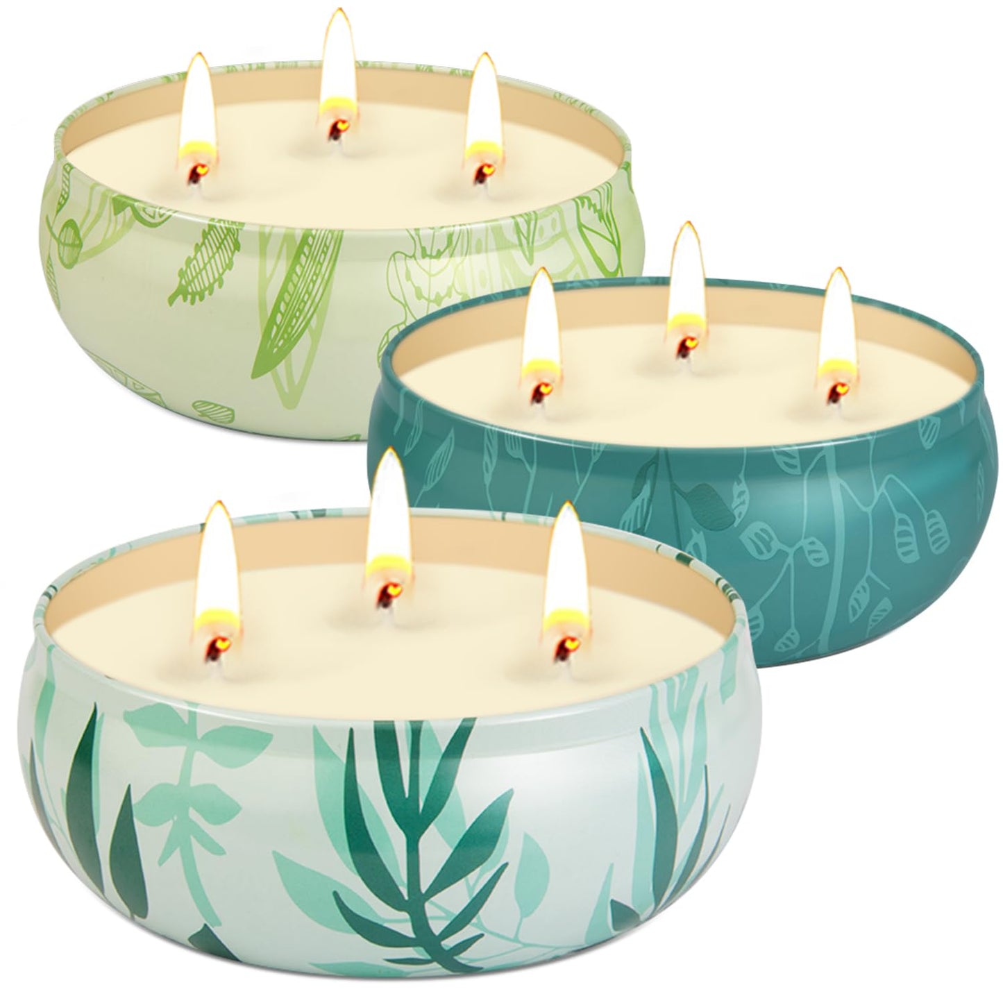 Citronella Candles Outdoor Indoor, Large Citronella Candles for Patio, 3 Pack 12oz Summer Candle Bulk for Home Scented Garden Yard Balcony Camping Party Decorative, 210 Hours Long Burning, 3 Wick