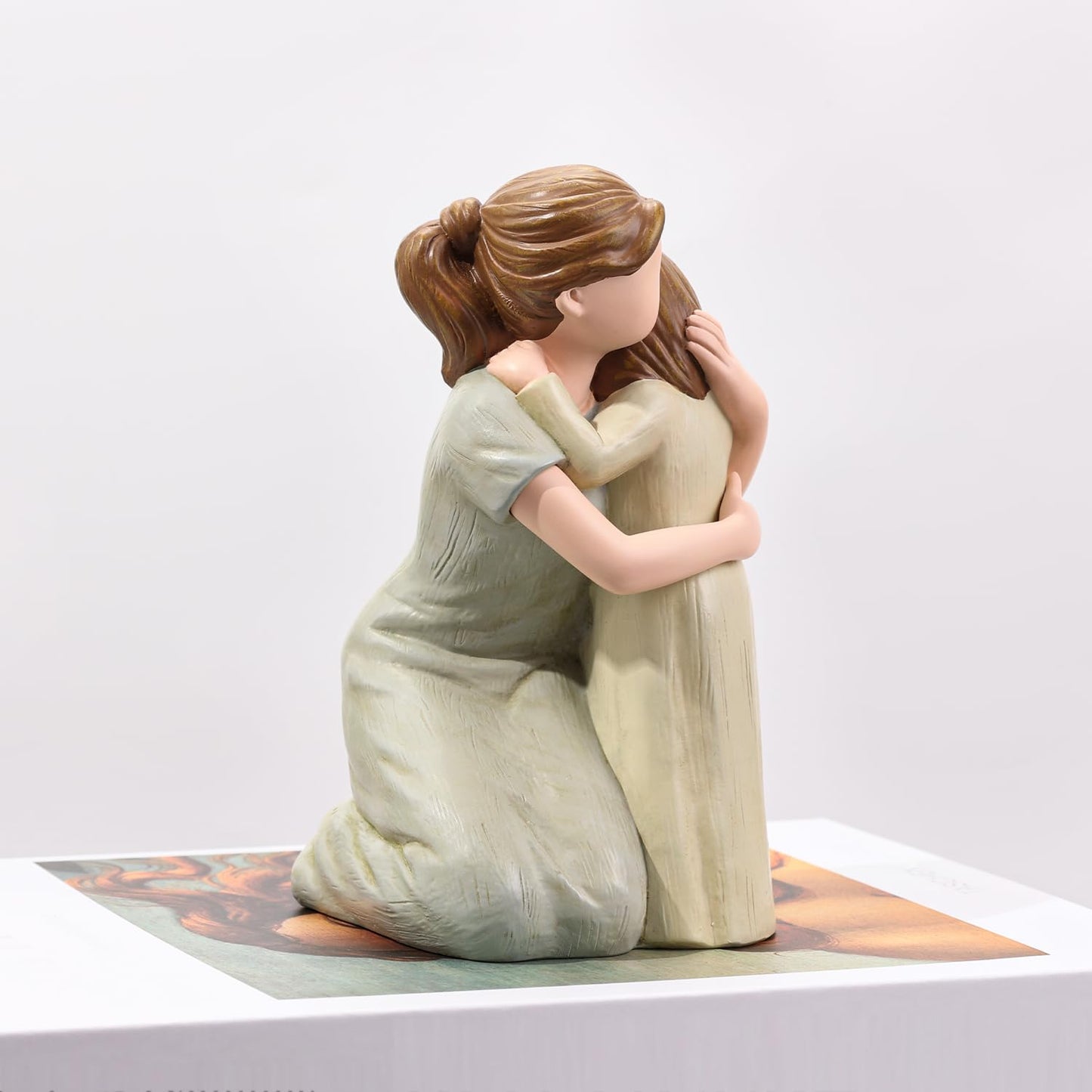 Hensonever Mother and Son Figurine Sculpture, The Greatest Bond Mom and Child Statue, Sculpted Hand-Painted Figure Love My Son Gift for Mother’s Day Anniversary Birthday