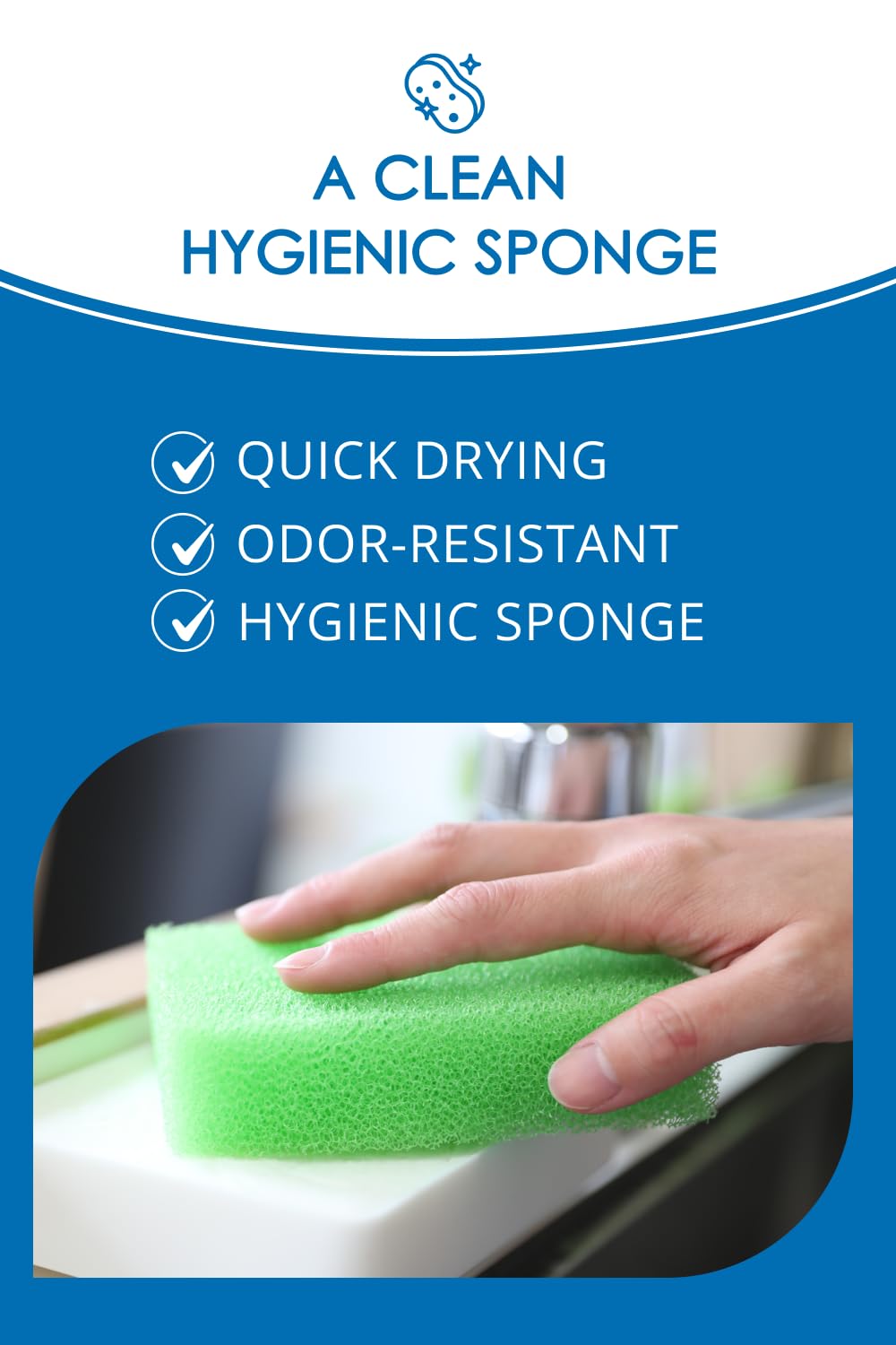 [SunSun Sponge] Kitchen Sponge 4-Pack, Multi-Purpose for Dishwash, Bath, and Stovetop, Excellent Drainage & Rich Lather, Durable & Long-Lasting, Kitchen & Household Essentials, Premium Black
