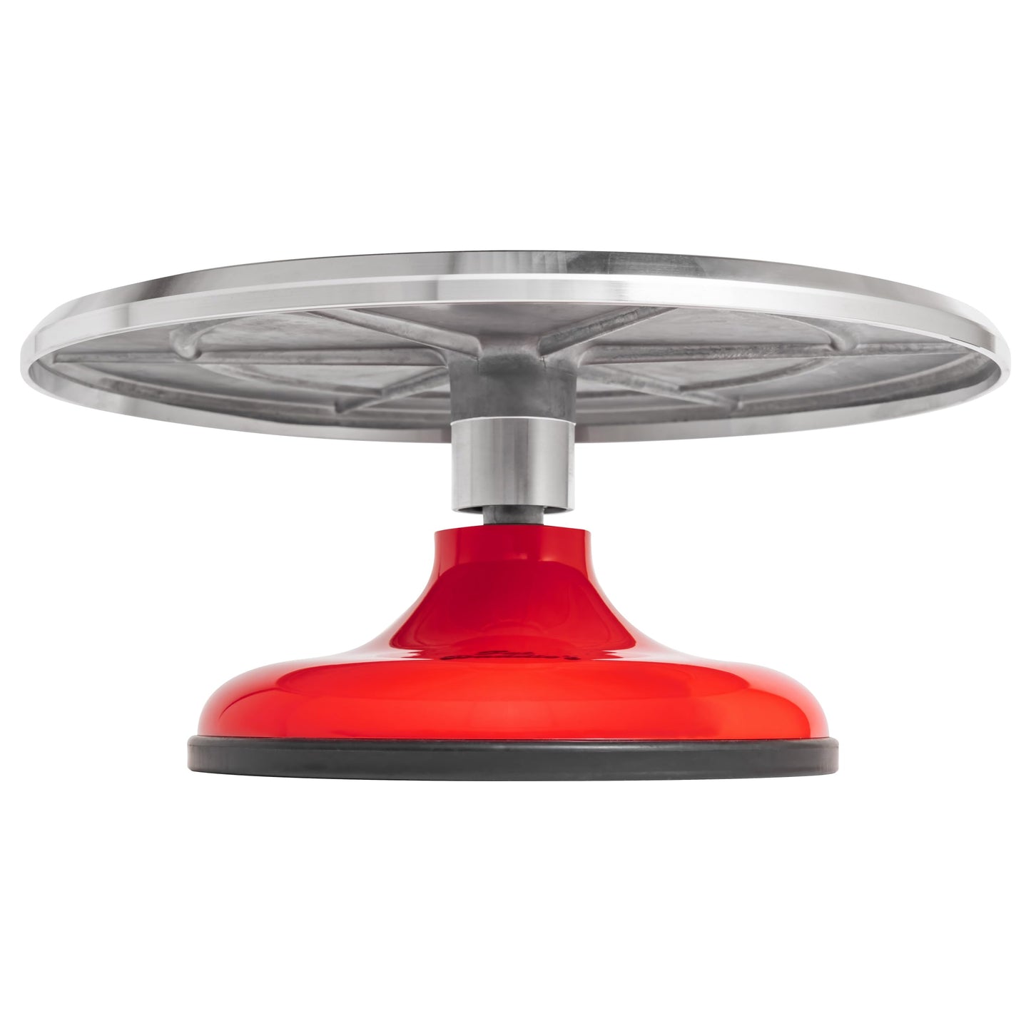 Fat Daddio's TT-1255 Revolving Cake Stand, Red and Silver