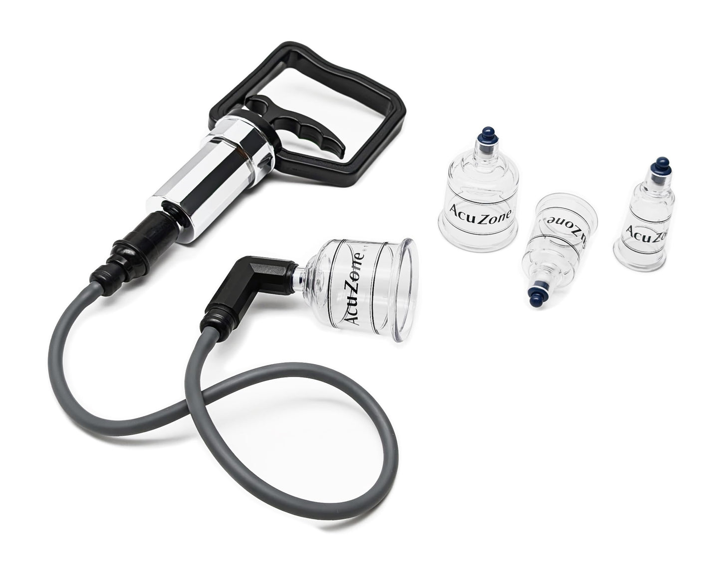 AcuZone Premium 19 Pcs Plastic Cupping Set with Extension Tube